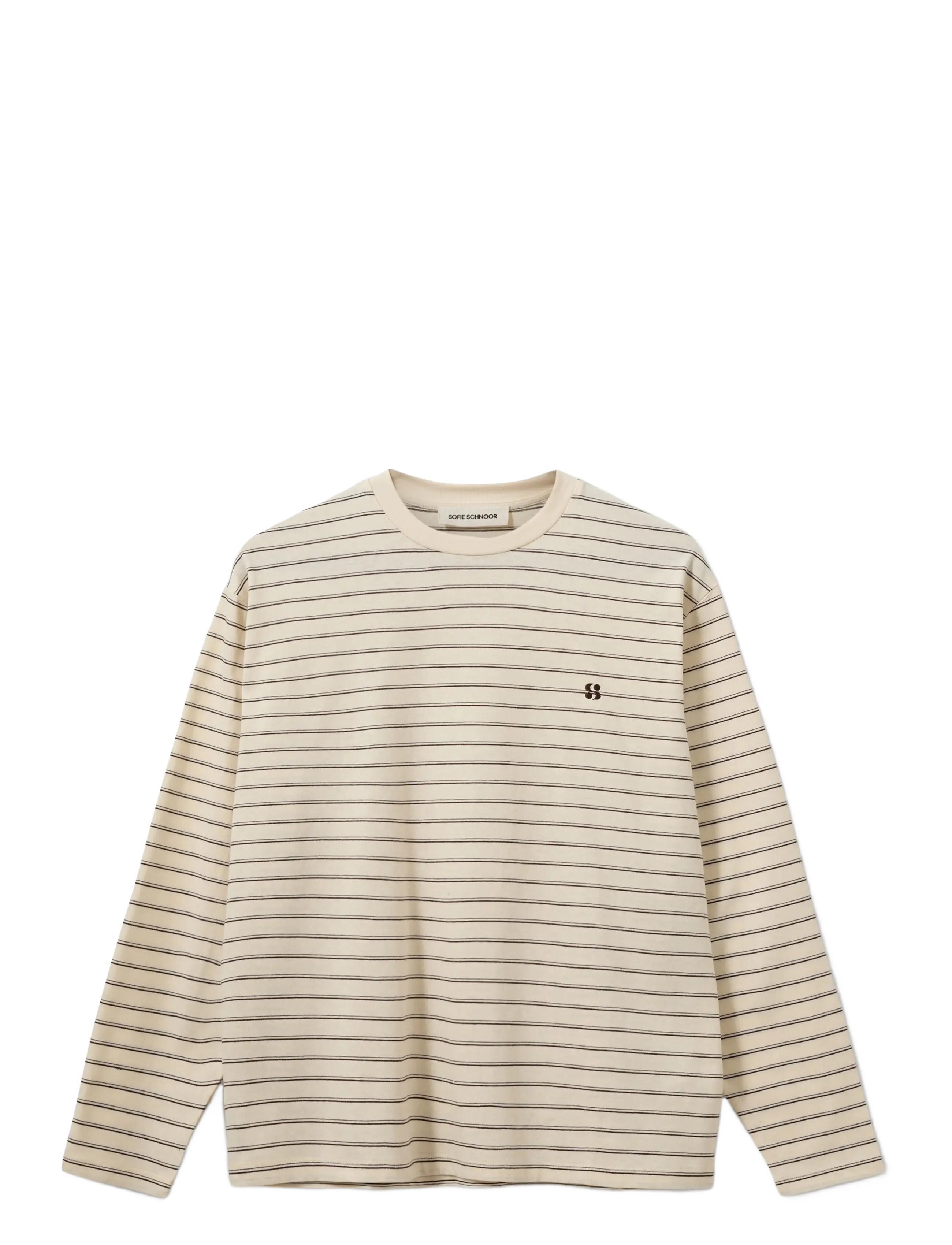 Sofie Schnoor MASYSW LONG-SLEEVE BOXY T-SHIRT - Tøj - OFF WHITE STRIPED / beige