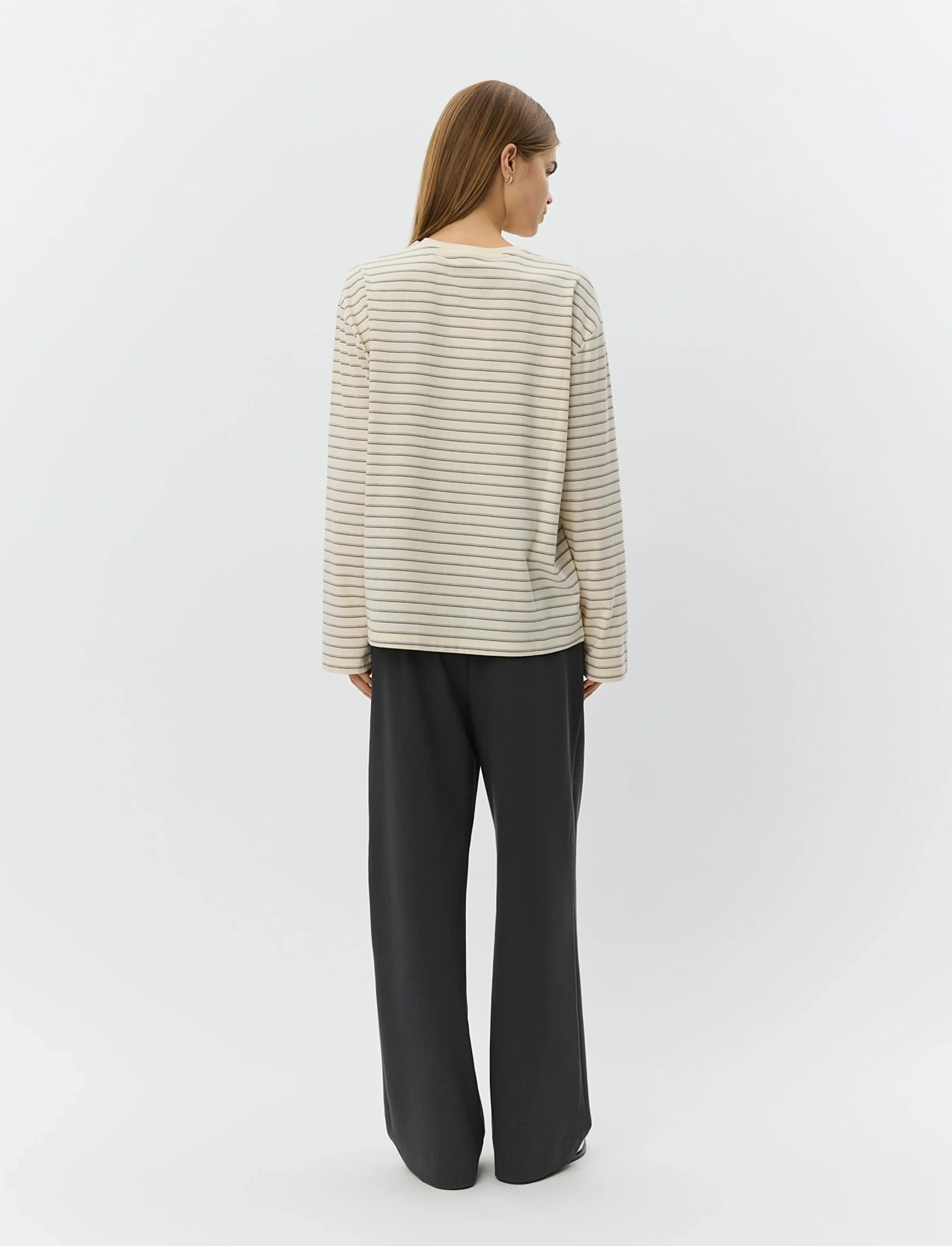 Sofie Schnoor - MASYSW LONG-SLEEVE BOXY T-SHIRT - langerma toppar - off white striped - 5