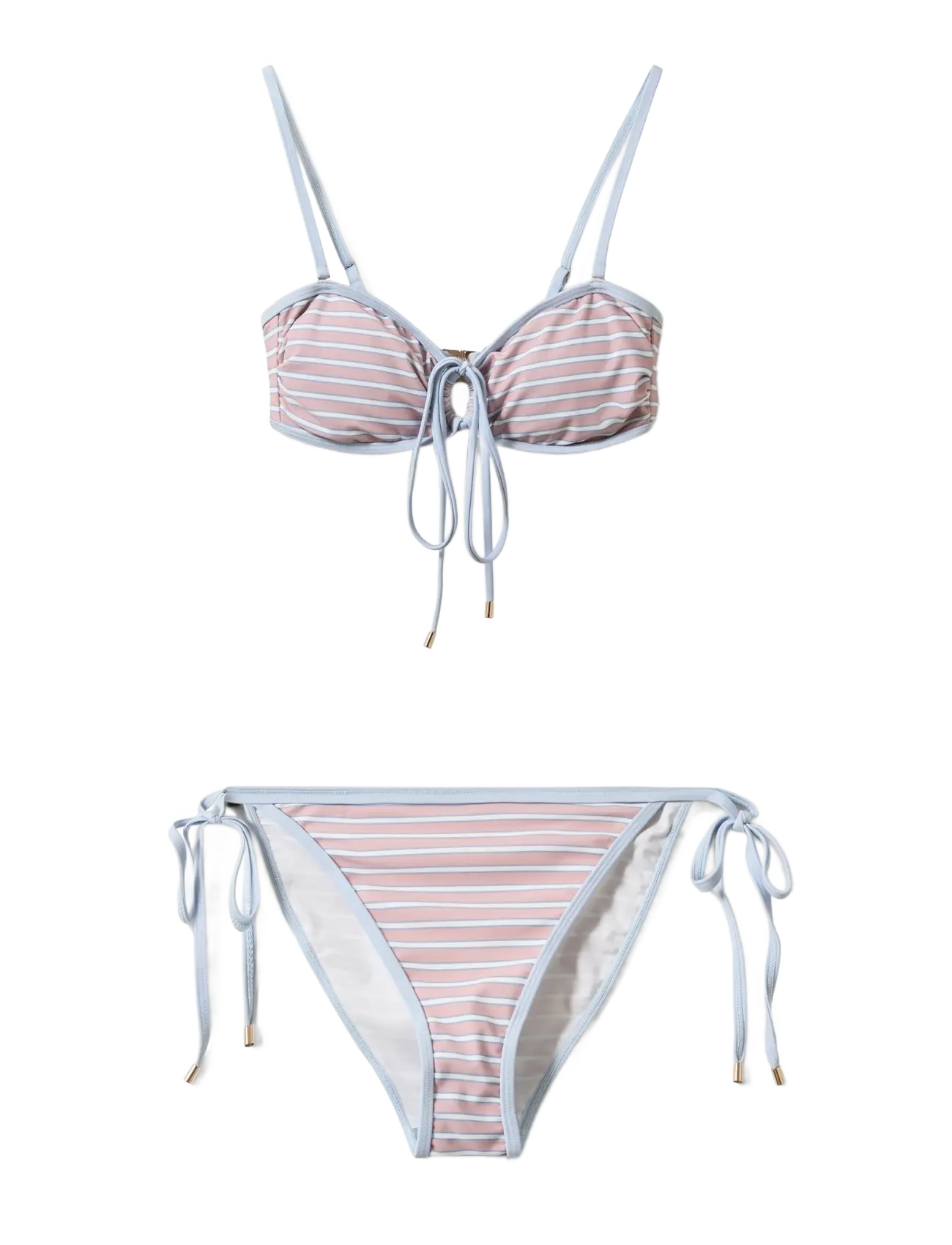 Sofie Schnoor GABBYSW OPEN BANDEAU BIKINI - Bikini komplekti - ROSE STRIPED / pink/rose