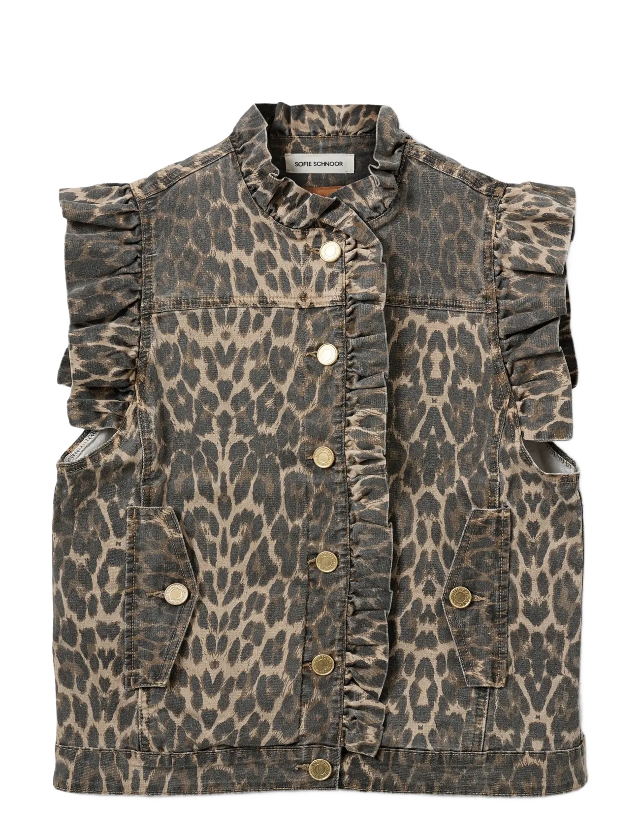 Sofie Schnoor FARAHSW LEO VEST - Teksavestid - LIGHT BROWN LEOPARD / multi
