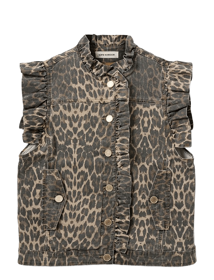 Sofie Schnoor - FARAHSW LEO VEST - denim-westen - light brown leopard - 1