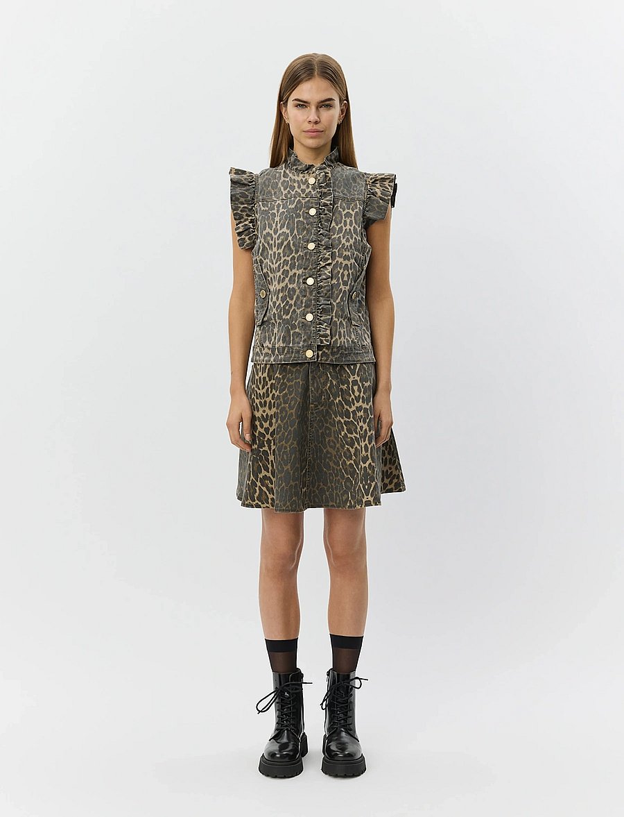 Sofie Schnoor - FARAHSW LEO VEST - denim-westen - light brown leopard - 0