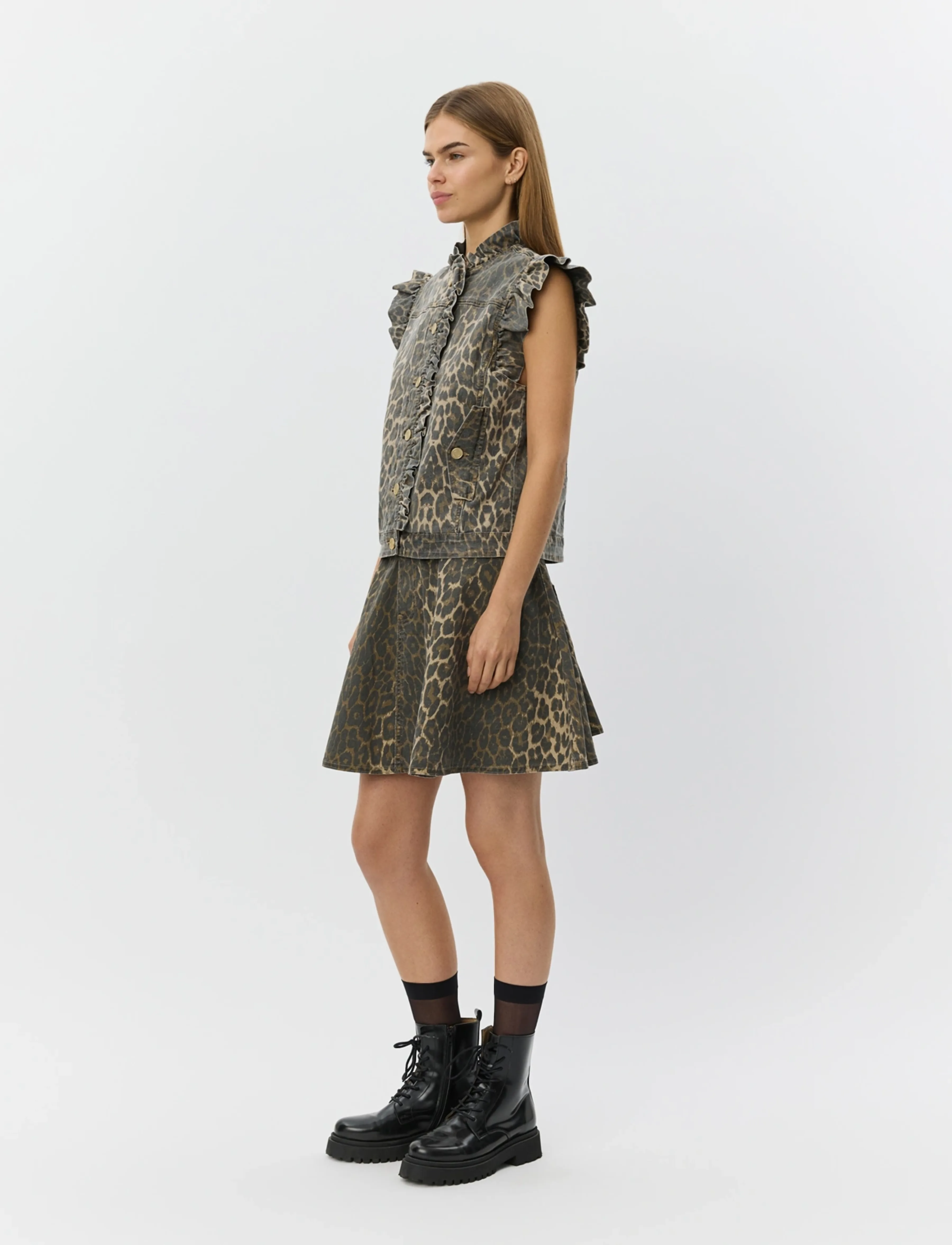 Sofie Schnoor - FARAHSW LEO VEST - denim-westen - light brown leopard - 3