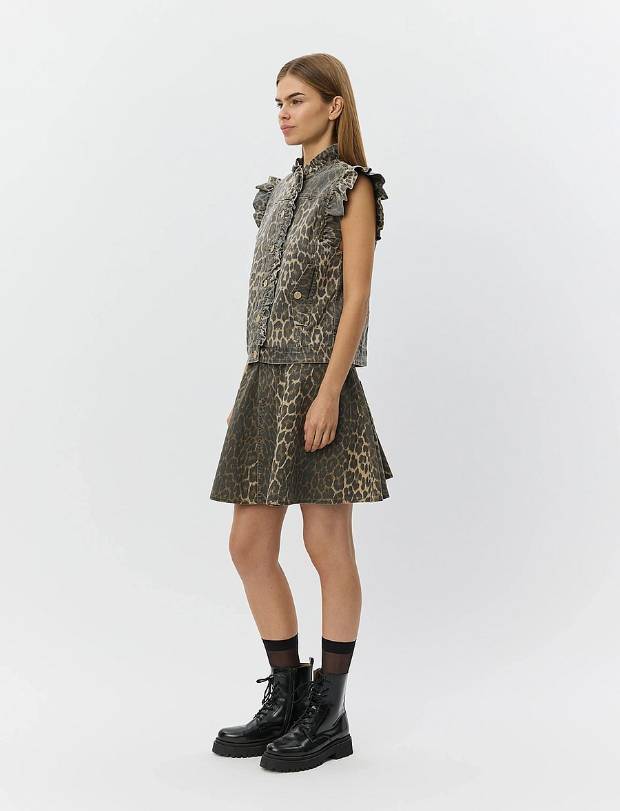 Sofie Schnoor - FARAHSW LEO VEST - denim-westen - light brown leopard - 3