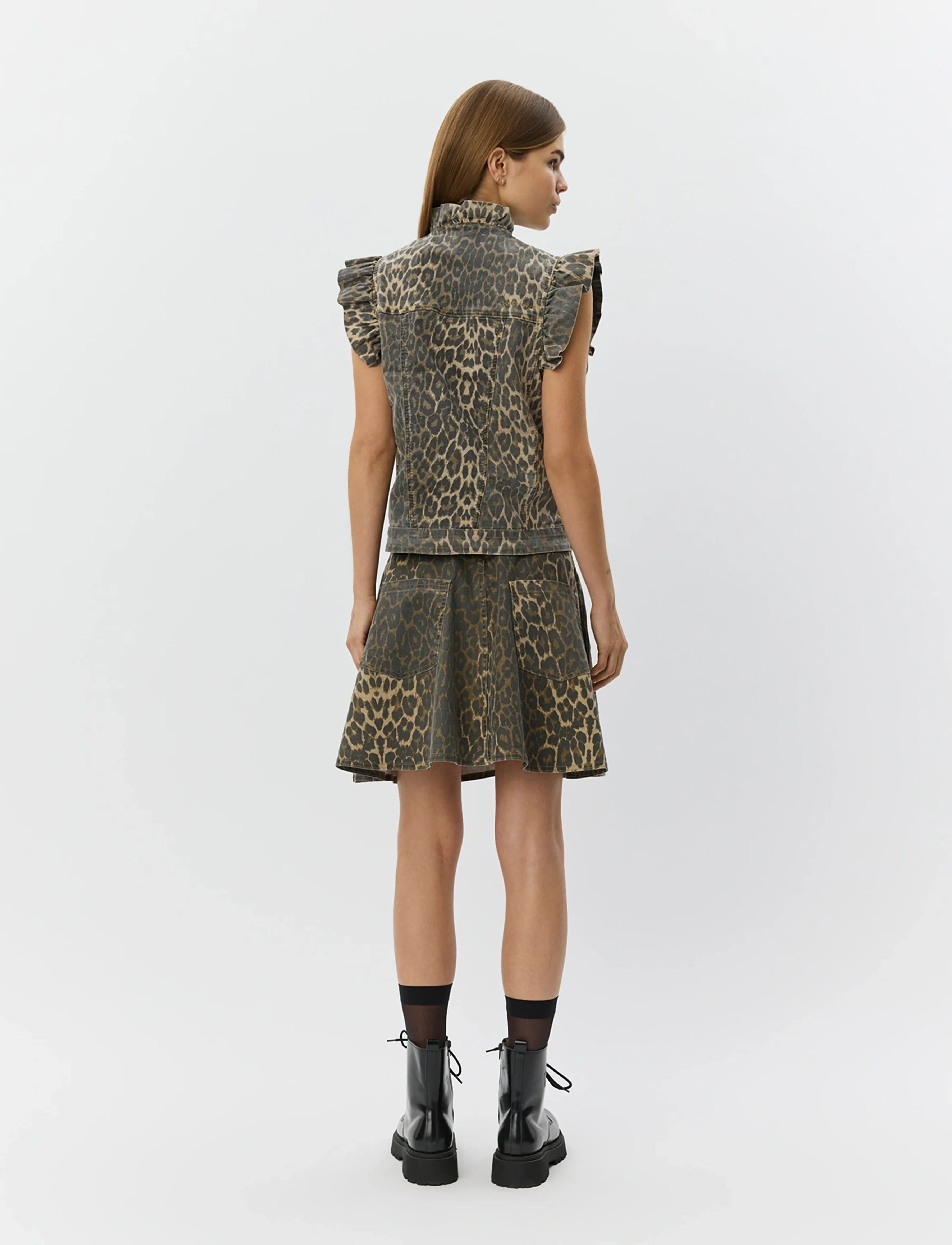 Sofie Schnoor - FARAHSW LEO VEST - denim-westen - light brown leopard - 4