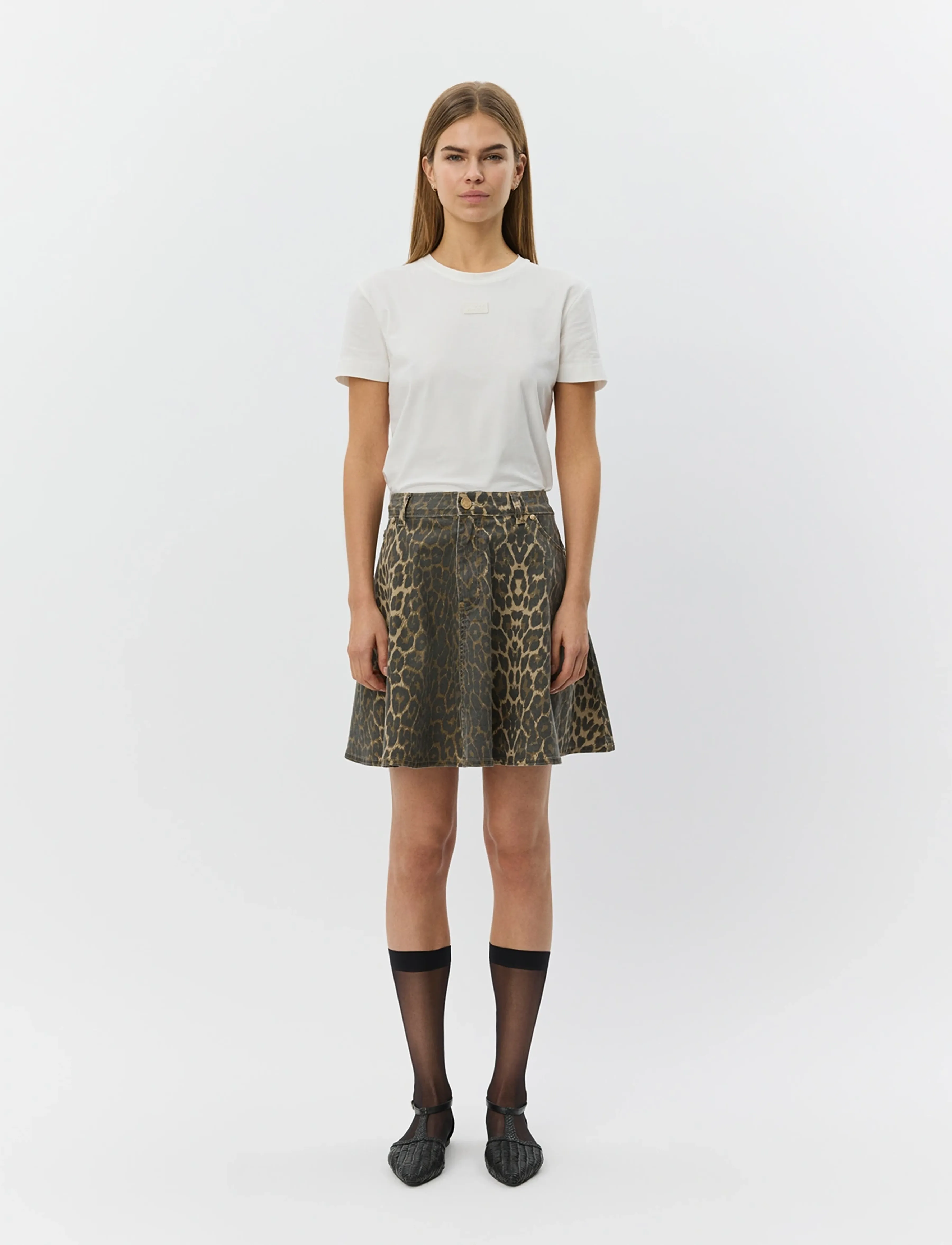 Sofie Schnoor INDIGOSW LEO SKIRT - Short skirts - LIGHT BROWN LEOPARD / multi