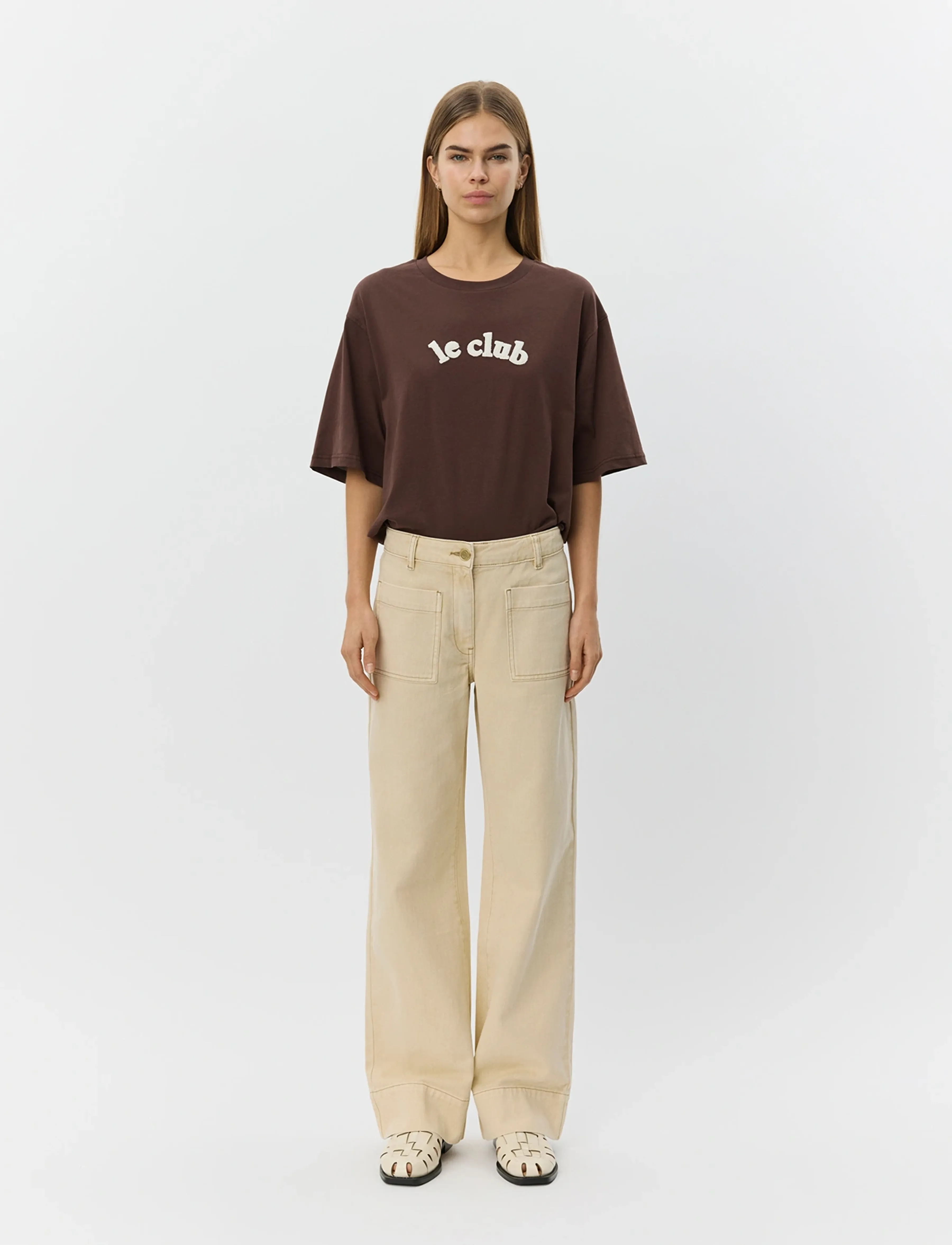 Sofie Schnoor Tullingesw Trousers, 42, Beige, Bukser > Brede Ben, Dame