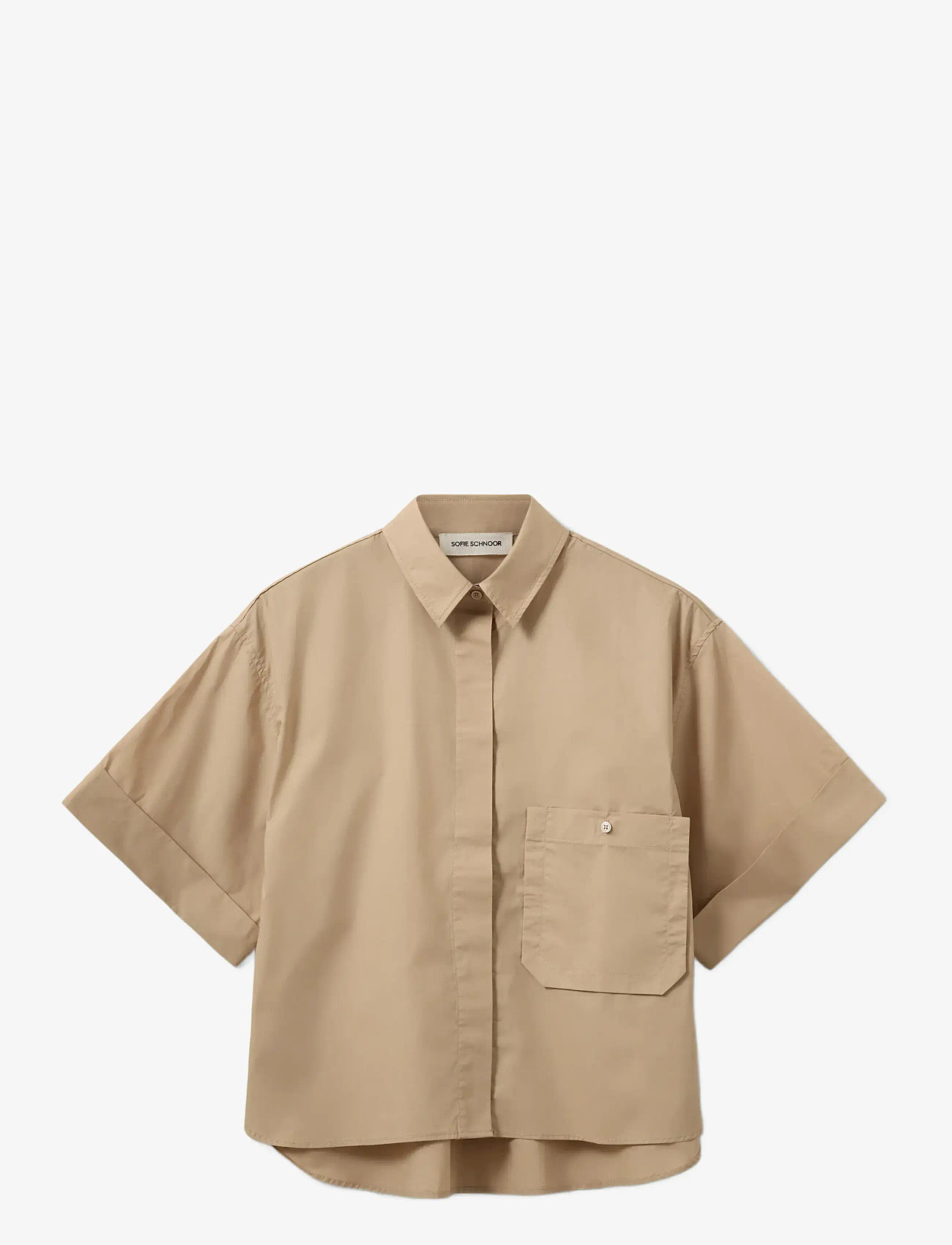 Sofie Schnoor - LEANASW SHORT SLEEVE SHIRT - short-sleeved shirts - beige - 1