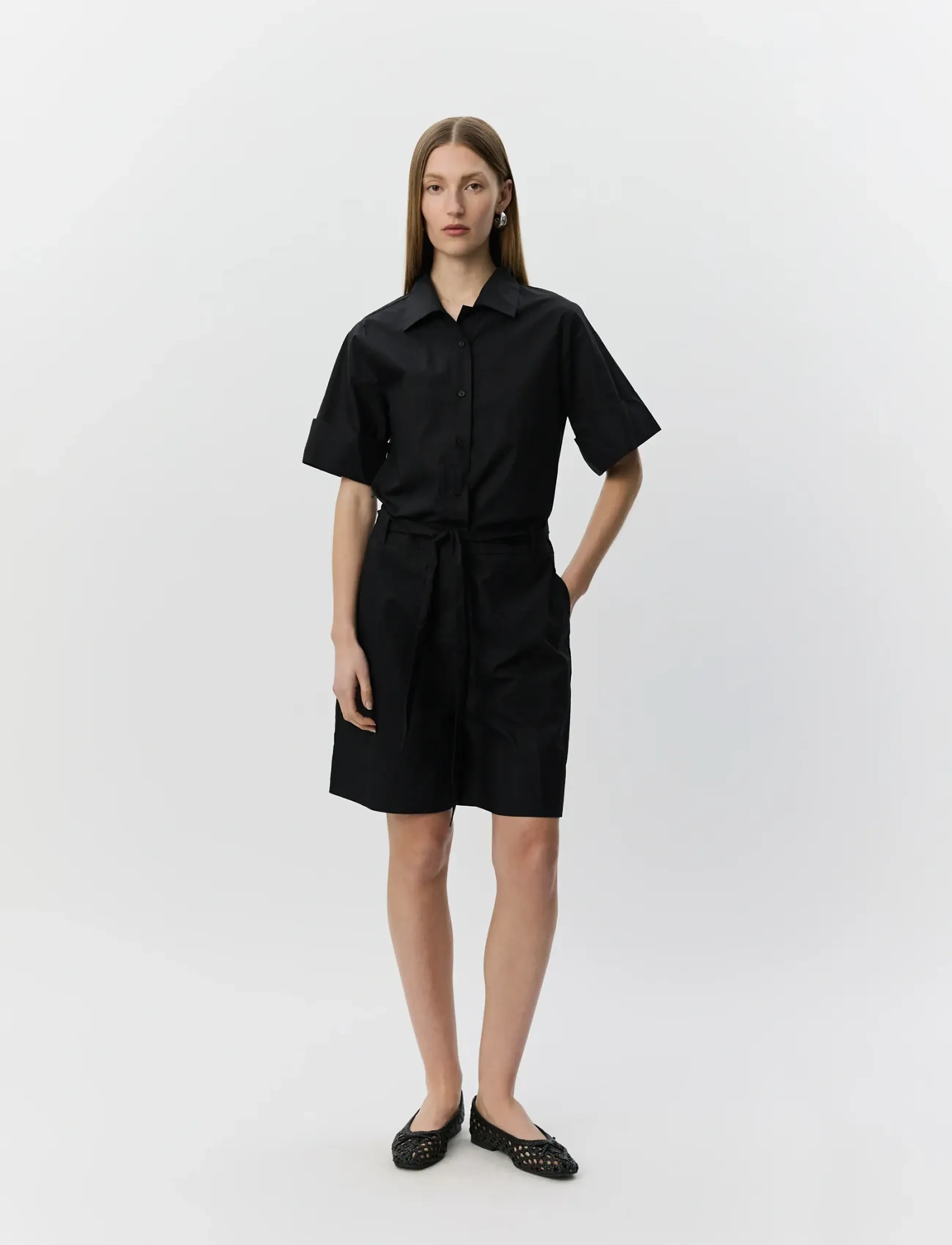 Sofie Schnoor Koasw Oversized Jumpsuit, Kvinder, Oversize Playsuit Med Bindebælte, Sort, Str: 38