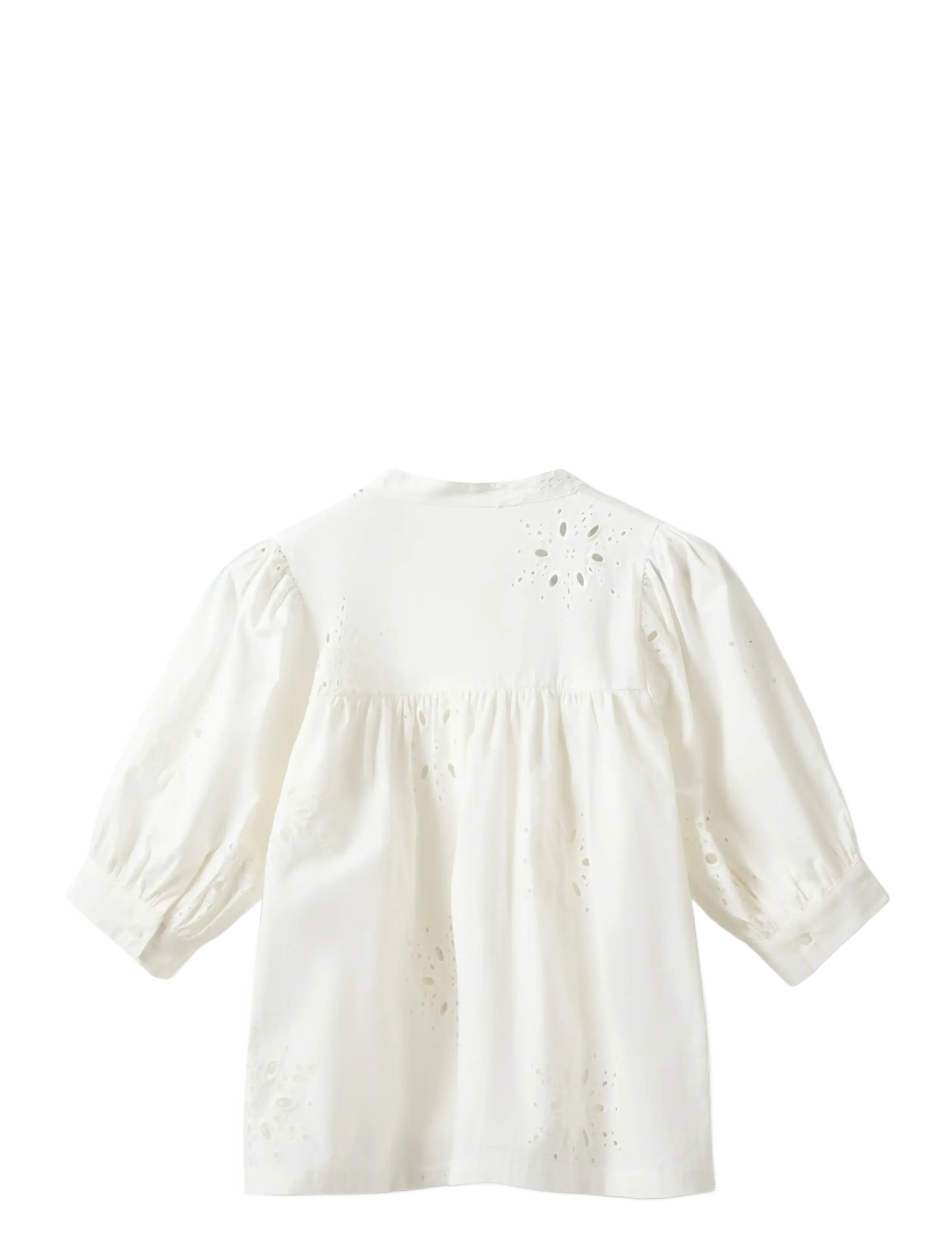 Sofie Schnoor - ALESSIASW BRODERIE ANGLAISE SHIRT - kurzärmelige blusen - snow white - 2