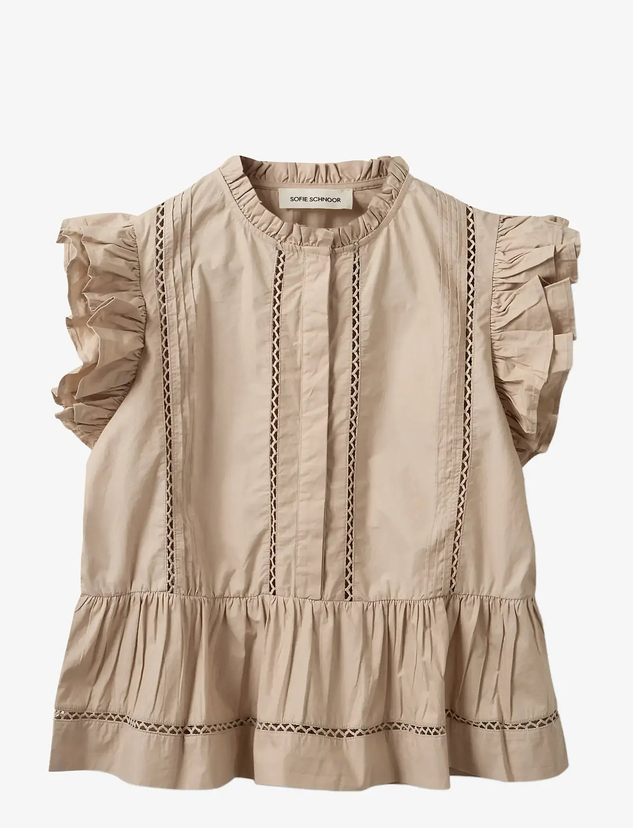 Sofie Schnoor - JULIENSW FRILL COTTON TOP - Ærmeløse bluser - feather gray - 1