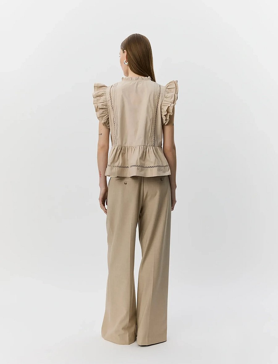 Sofie Schnoor - JULIENSW FRILL COTTON TOP - Ærmeløse bluser - feather gray - 4