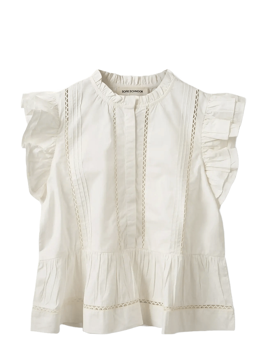 Sofie Schnoor - JULIENSW FRILL COTTON TOP - Ærmeløse bluser - white alyssum - 1
