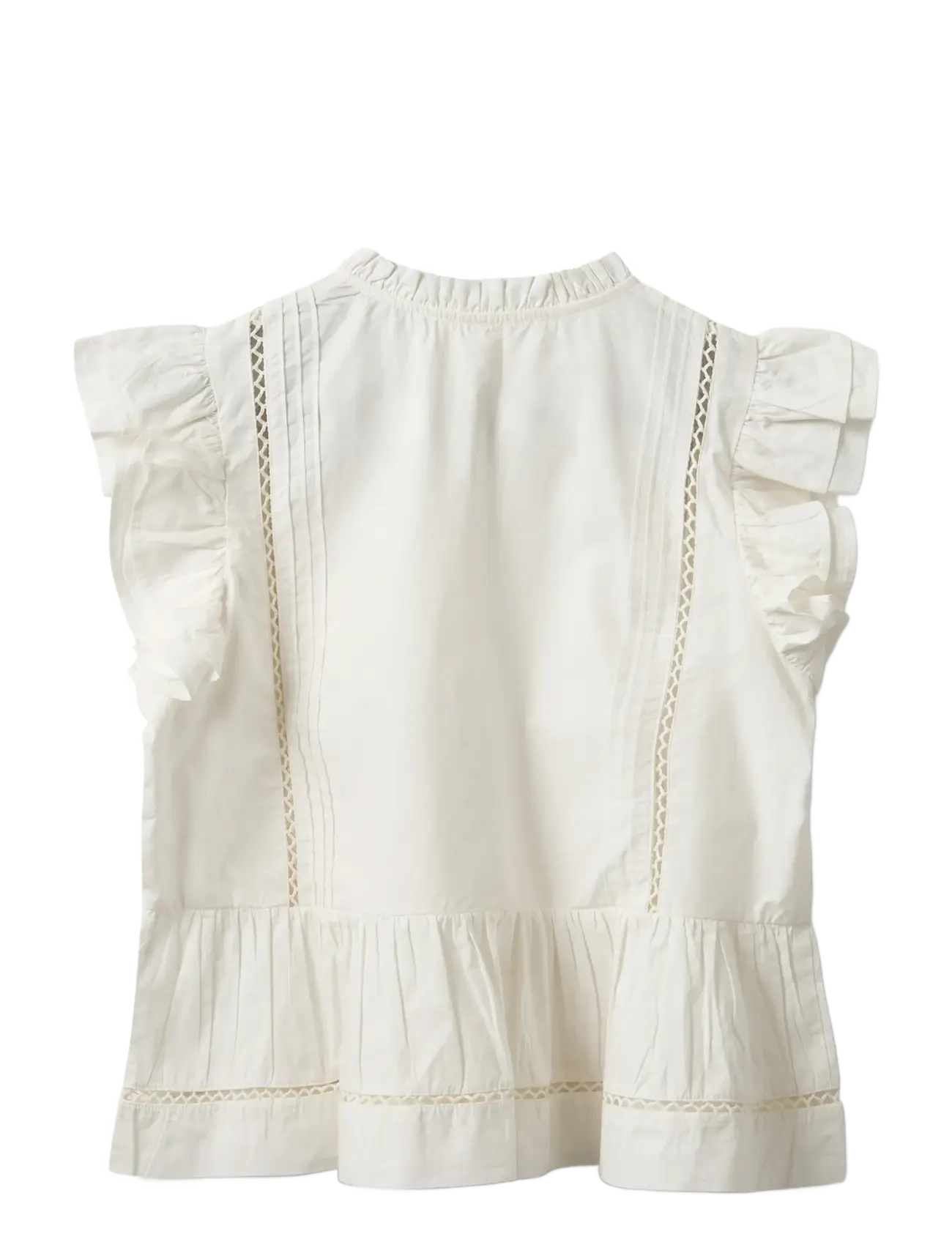 Sofie Schnoor - JULIENSW FRILL COTTON TOP - sleeveless blouses - white alyssum - 2