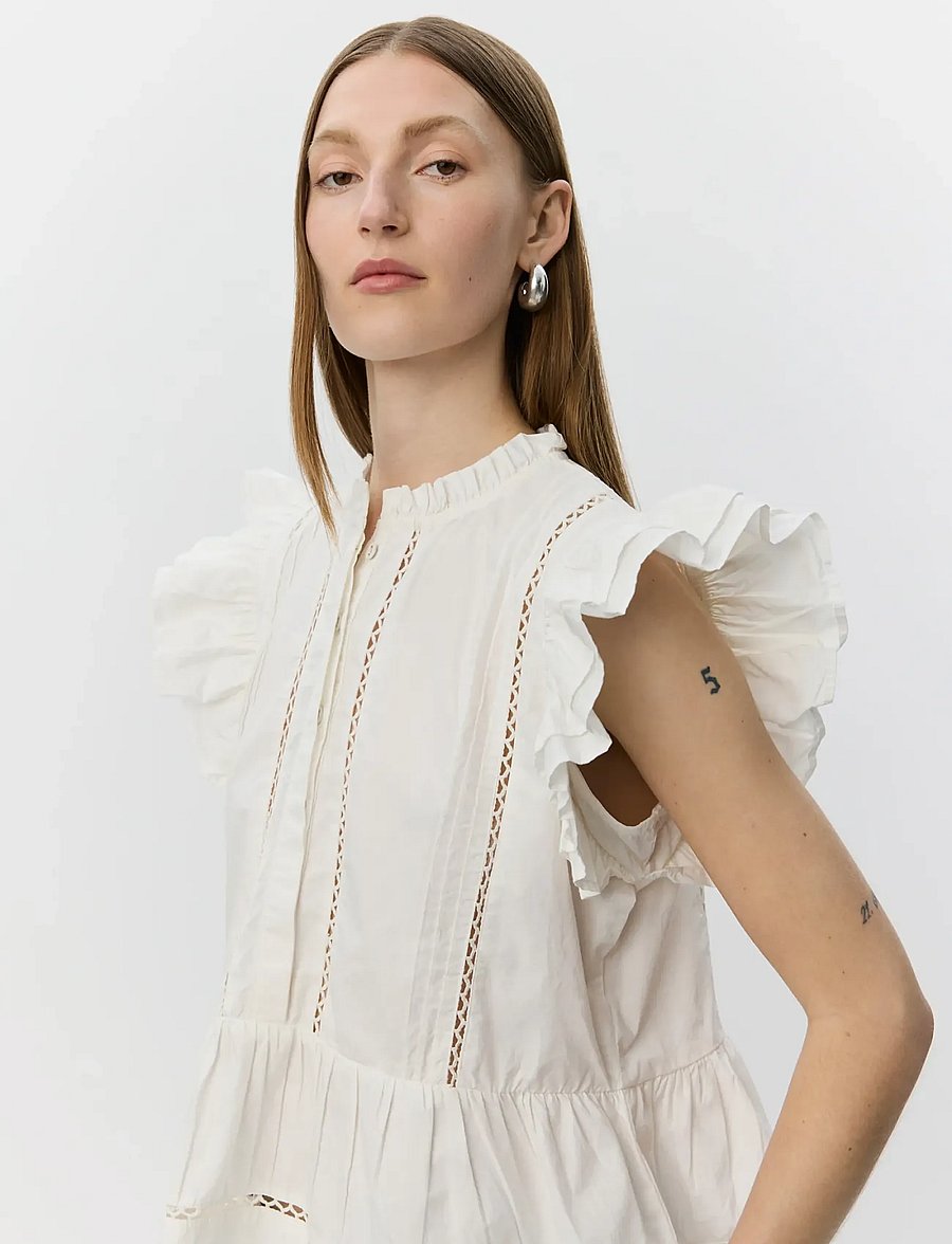 Sofie Schnoor - JULIENSW FRILL COTTON TOP - Ærmeløse bluser - white alyssum - 5