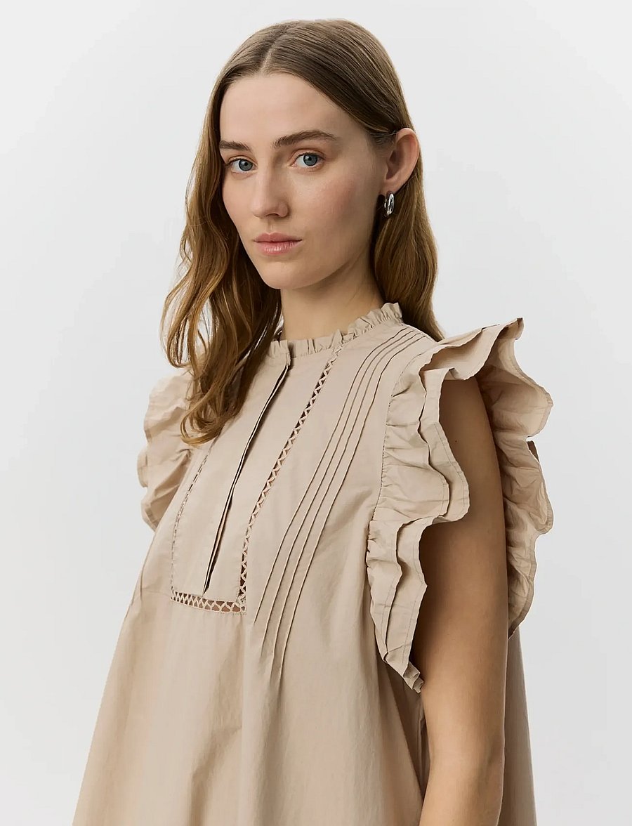 Sofie Schnoor - OTANIASW FRILL COTTON DRESS - summer dresses - feather gray - 5