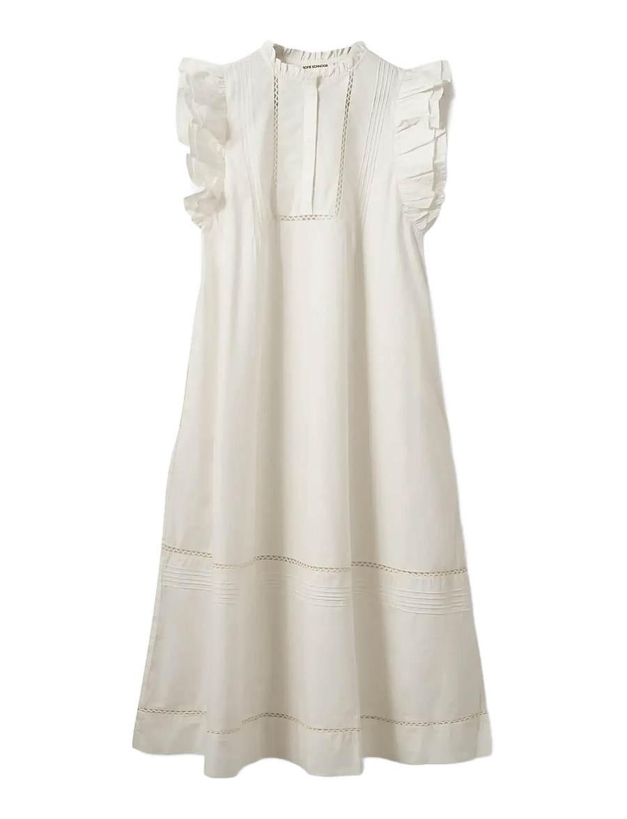 Sofie Schnoor - OTANIASW FRILL COTTON DRESS - suvekleidid - white alyssum - 1