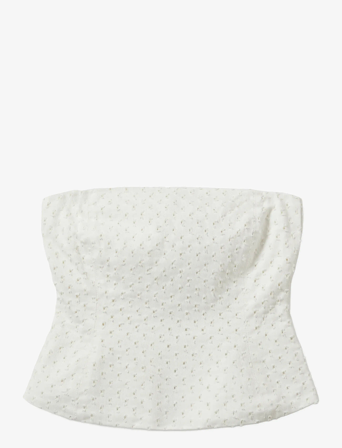 Sofie Schnoor - AVASW CORSET DENIM TOP - crop tops - off white - 1