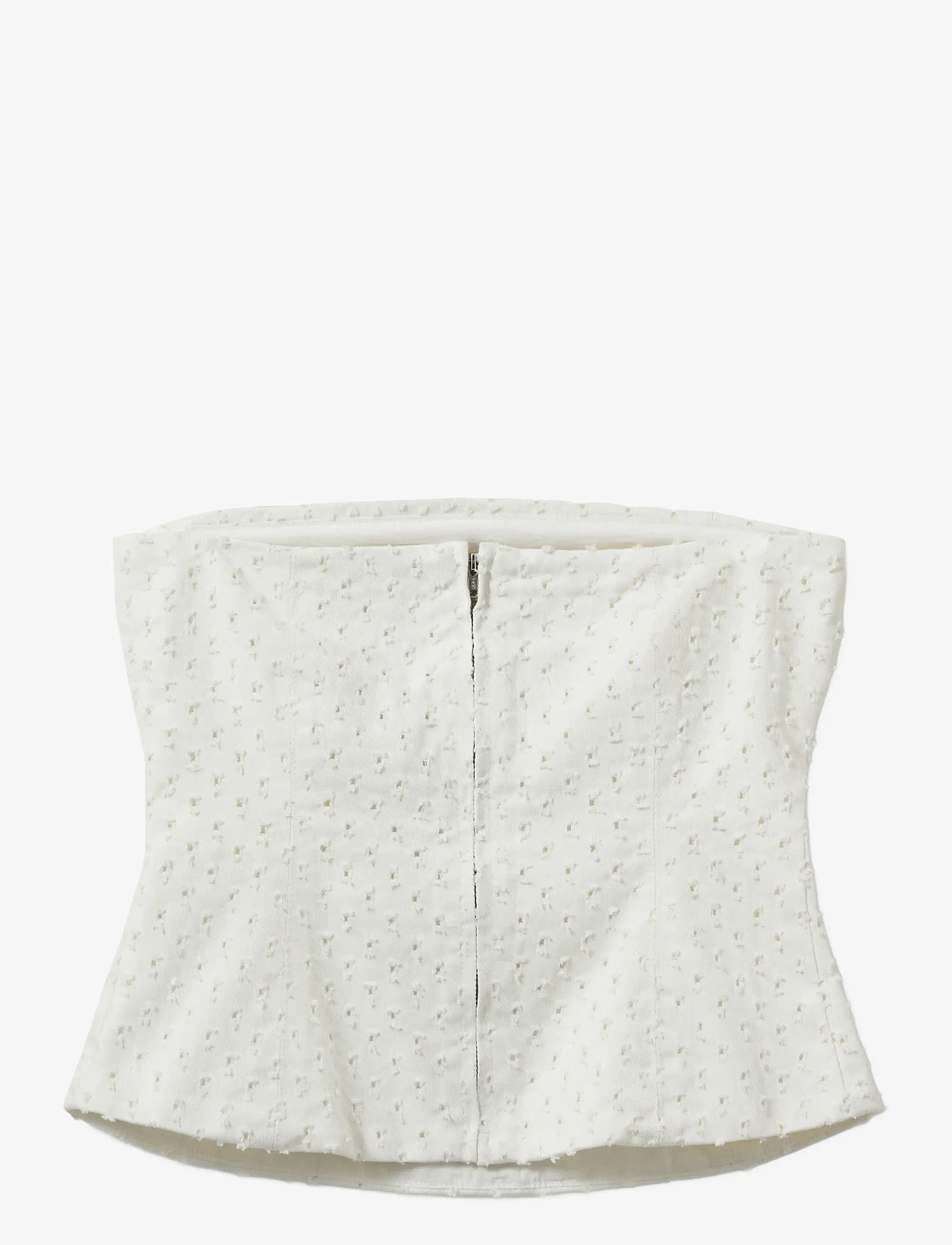 Sofie Schnoor - AVASW CORSET DENIM TOP - crop tops - off white - 2