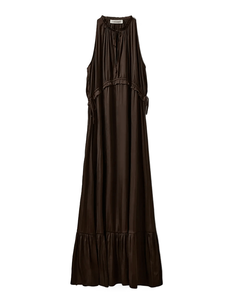 Sofie Schnoor - MELSW HALTER NECK MAXI DRESS - maksikleidid - intense brown - 1