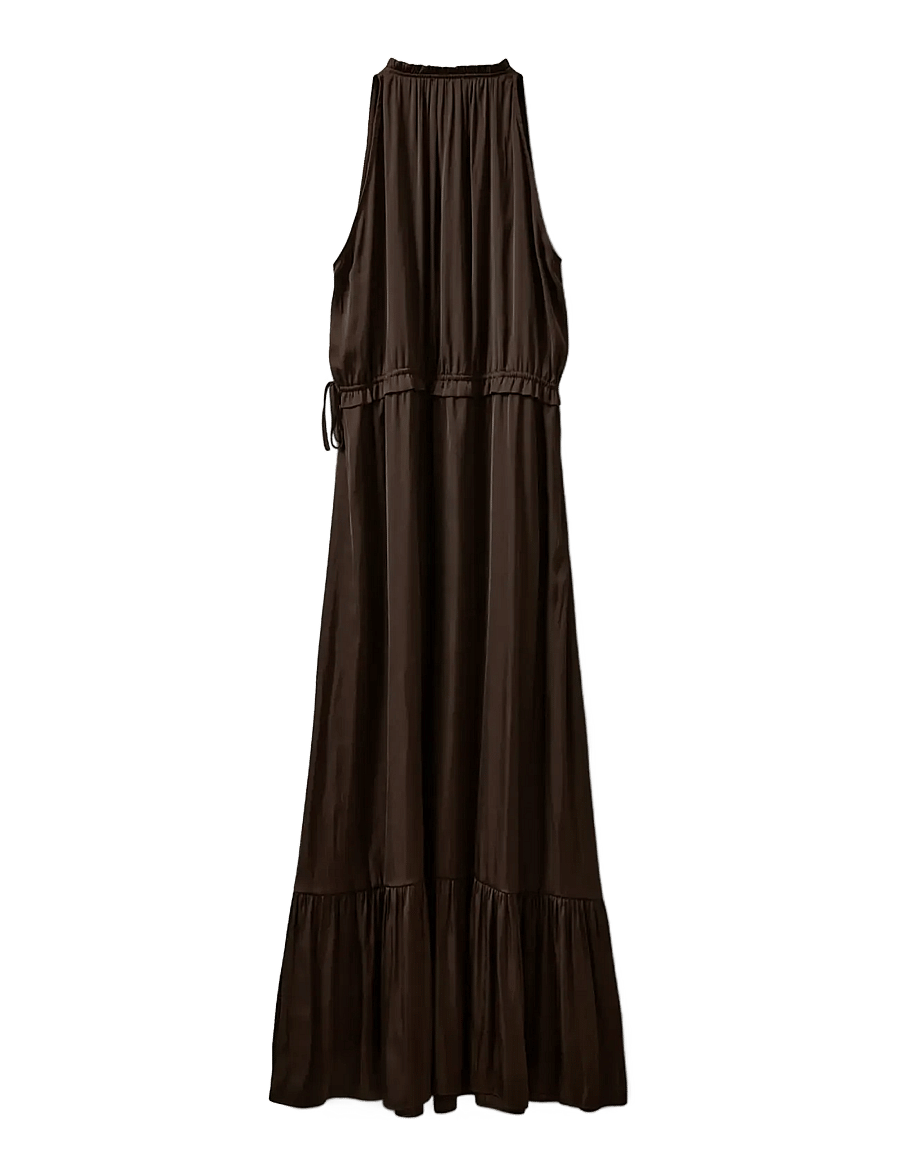 sofie maxi dress chocolate brown Lilly Sweetheart Satin Maxi Dress / Dark Chocolate | MESHKI