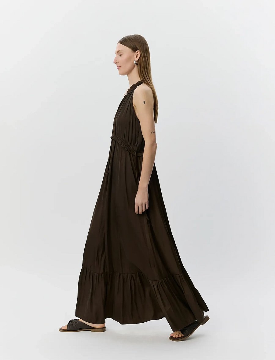Sofie Schnoor - MELSW HALTER NECK MAXI DRESS - maksikleidid - intense brown - 3