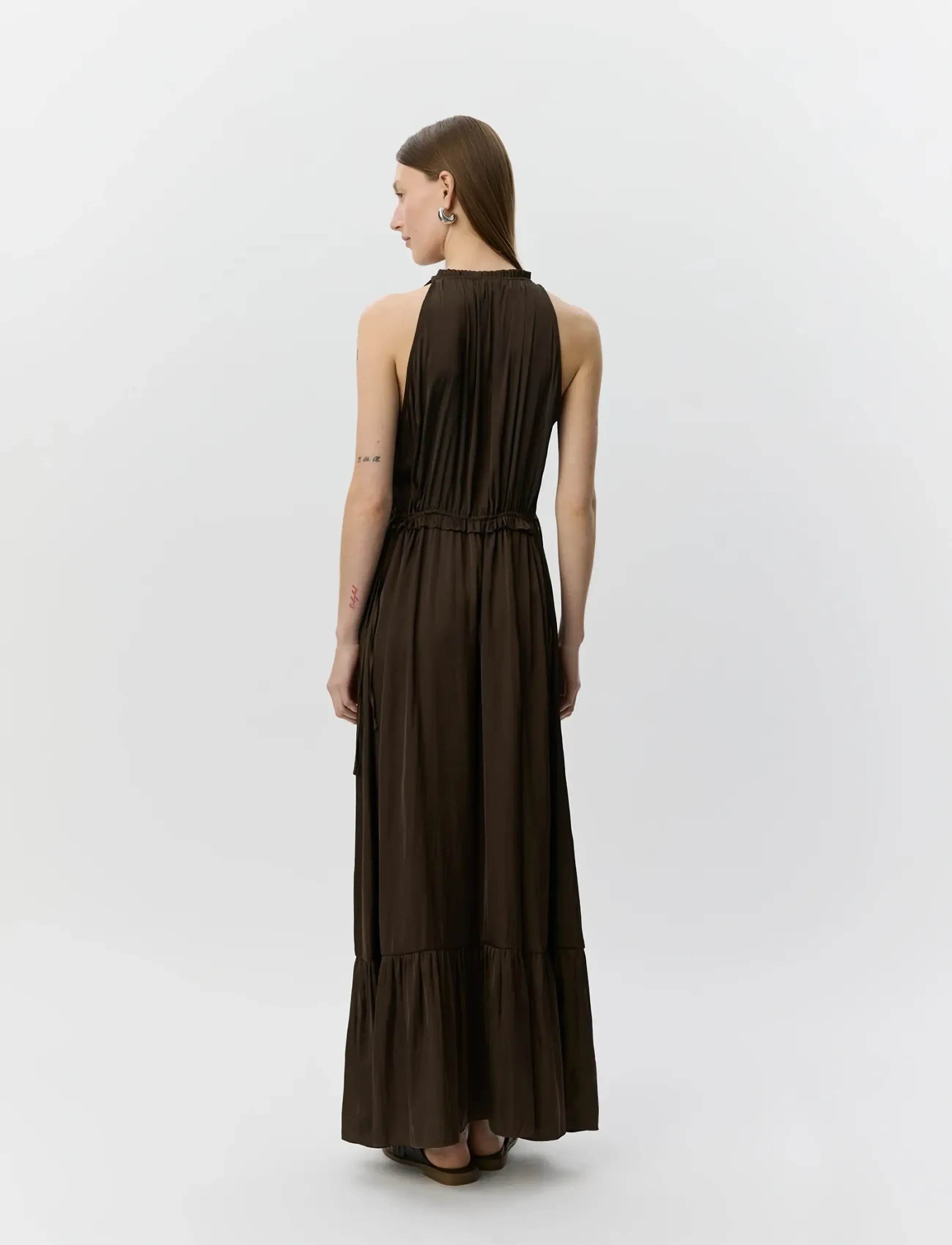 Sofie Schnoor - MELSW HALTER NECK MAXI DRESS - maksikleidid - intense brown - 4