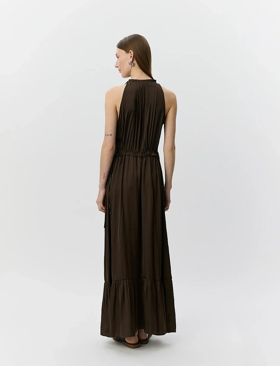Sofie Schnoor - MELSW HALTER NECK MAXI DRESS - maksikleidid - intense brown - 4