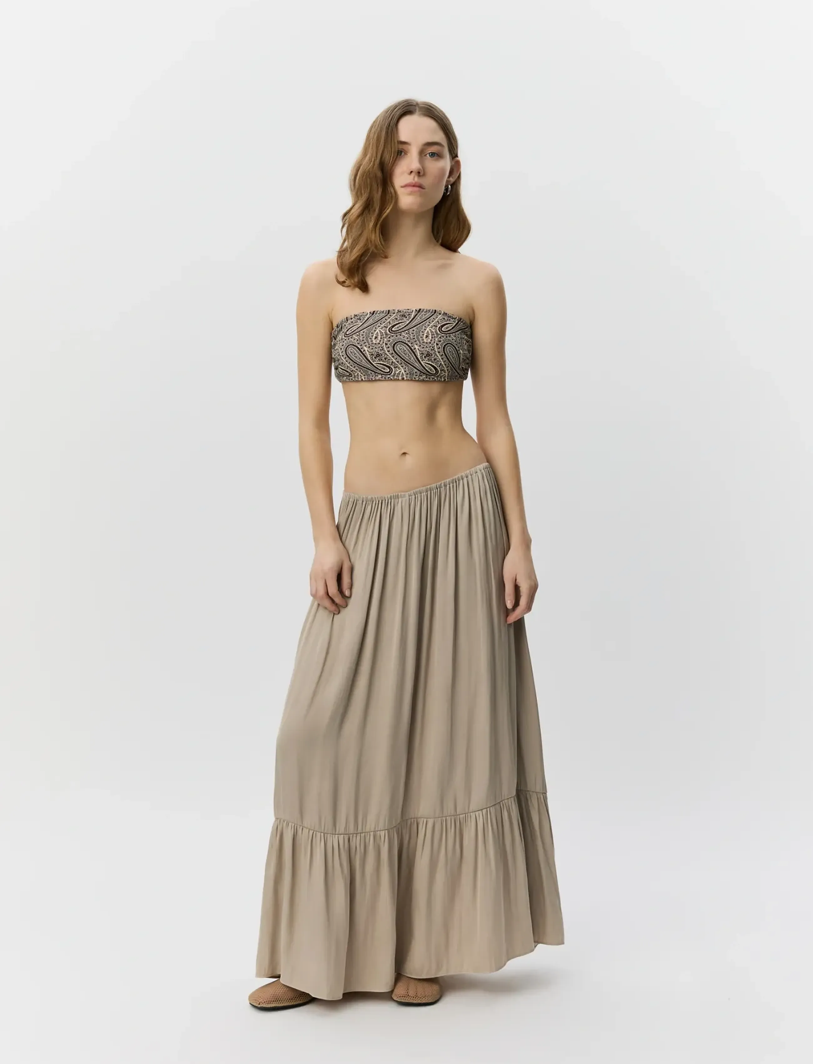 Sofie Schnoor MILIASW MAXI SKIRT - Kjolar - FEATHER GRAY / beige