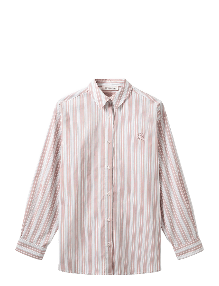 Sofie Schnoor - MERCYSW OVERSIZED SHIRT - long-sleeved shirts - light rose striped - 1