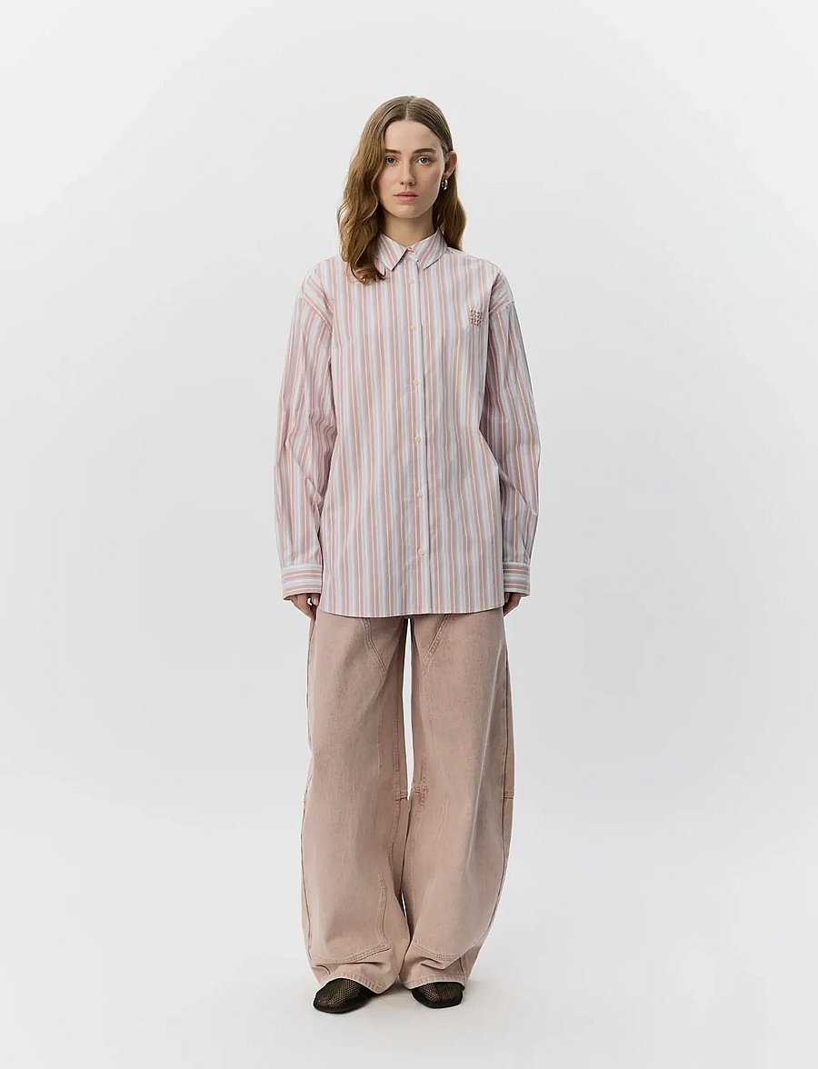 Sofie Schnoor - MERCYSW OVERSIZED SHIRT - long-sleeved shirts - light rose striped - 0