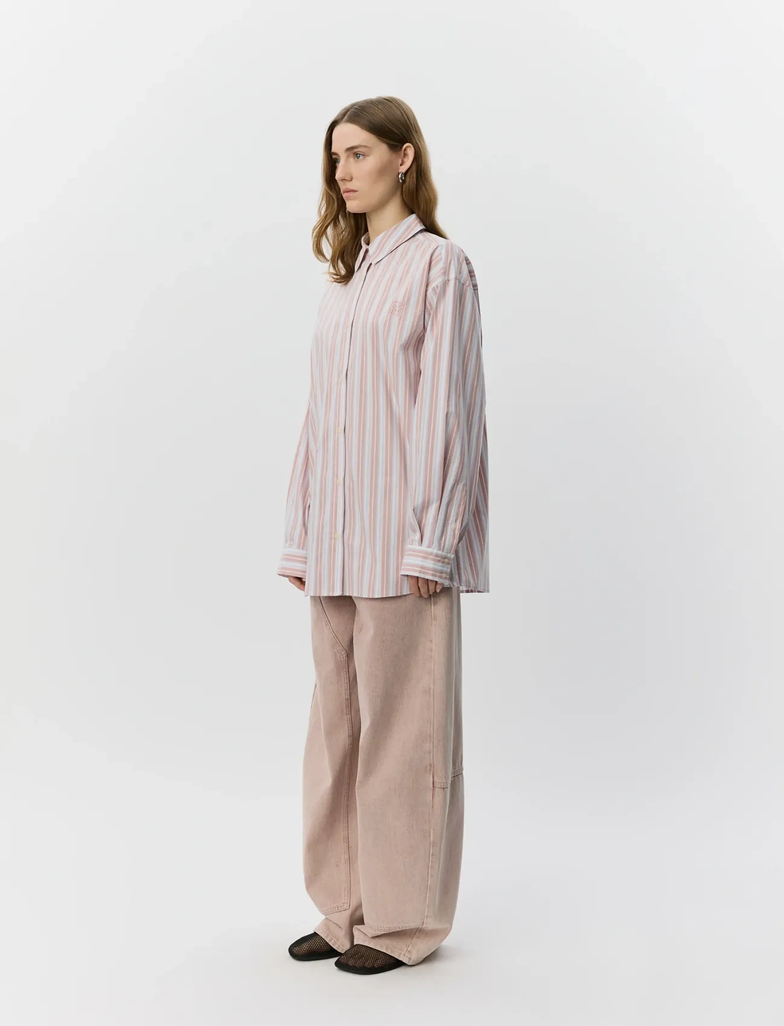 Sofie Schnoor - MERCYSW OVERSIZED SHIRT - long-sleeved shirts - light rose striped - 3