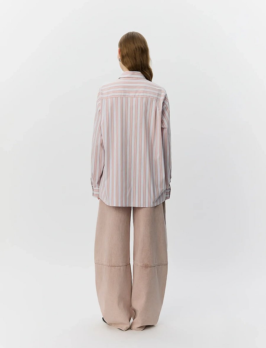 Sofie Schnoor - MERCYSW OVERSIZED SHIRT - long-sleeved shirts - light rose striped - 4