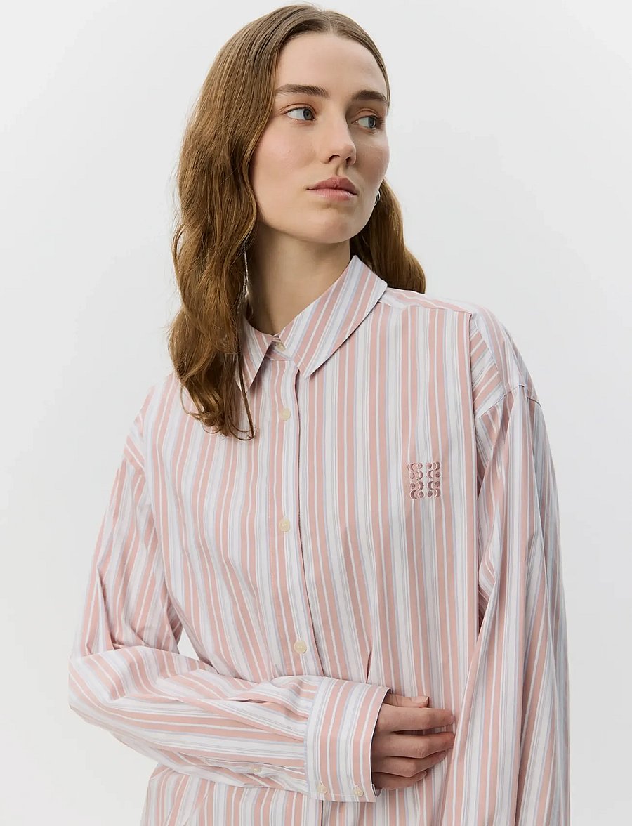 Sofie Schnoor - MERCYSW OVERSIZED SHIRT - long-sleeved shirts - light rose striped - 5