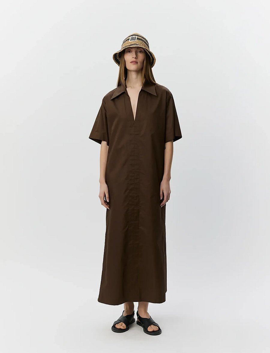 Sofie Schnoor - ASANASW OVERSIZE SHIRT DRESS - shirt dresses - intense brown - 0