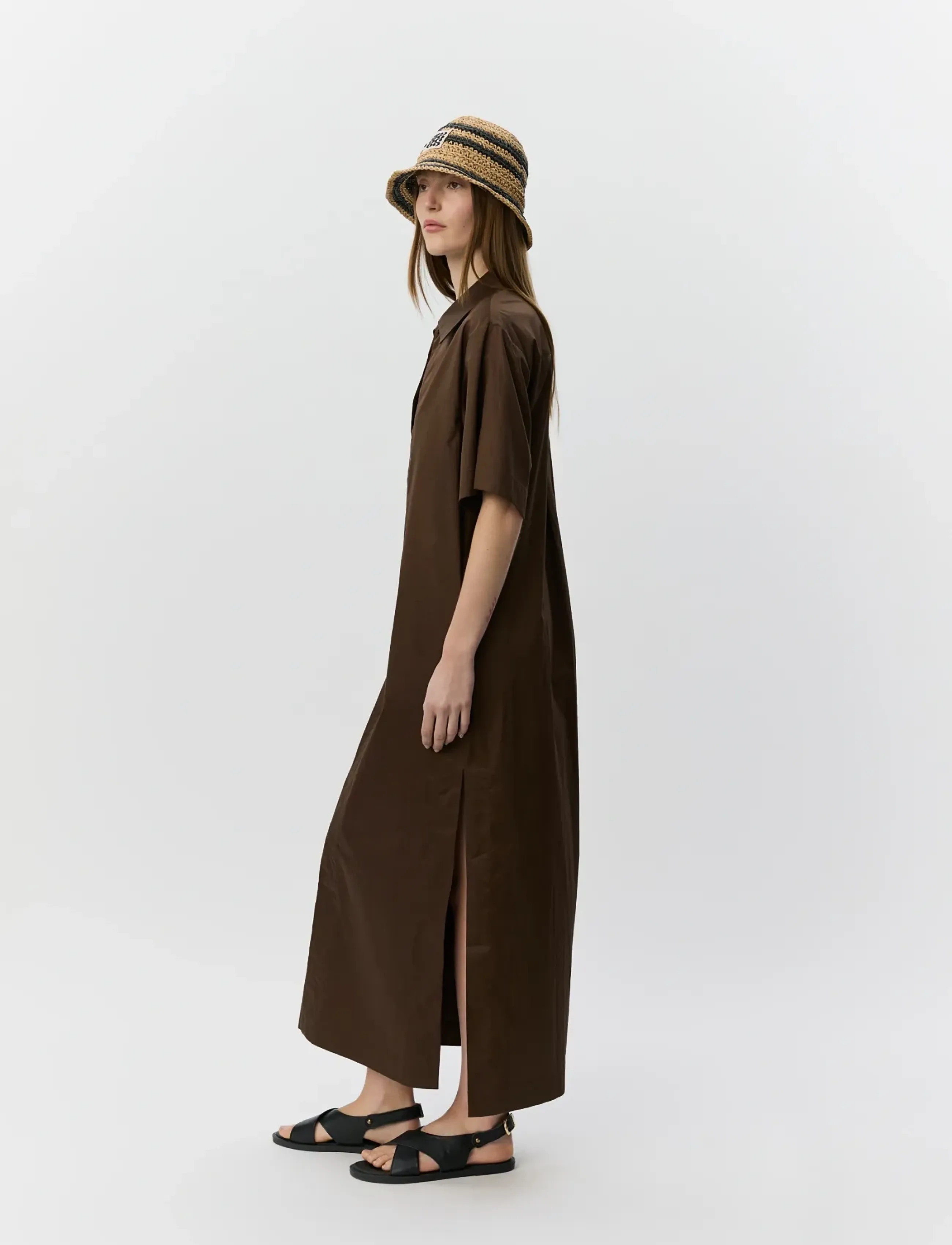 Sofie Schnoor - ASANASW OVERSIZE SHIRT DRESS - sukienki koszulowe - intense brown - 3