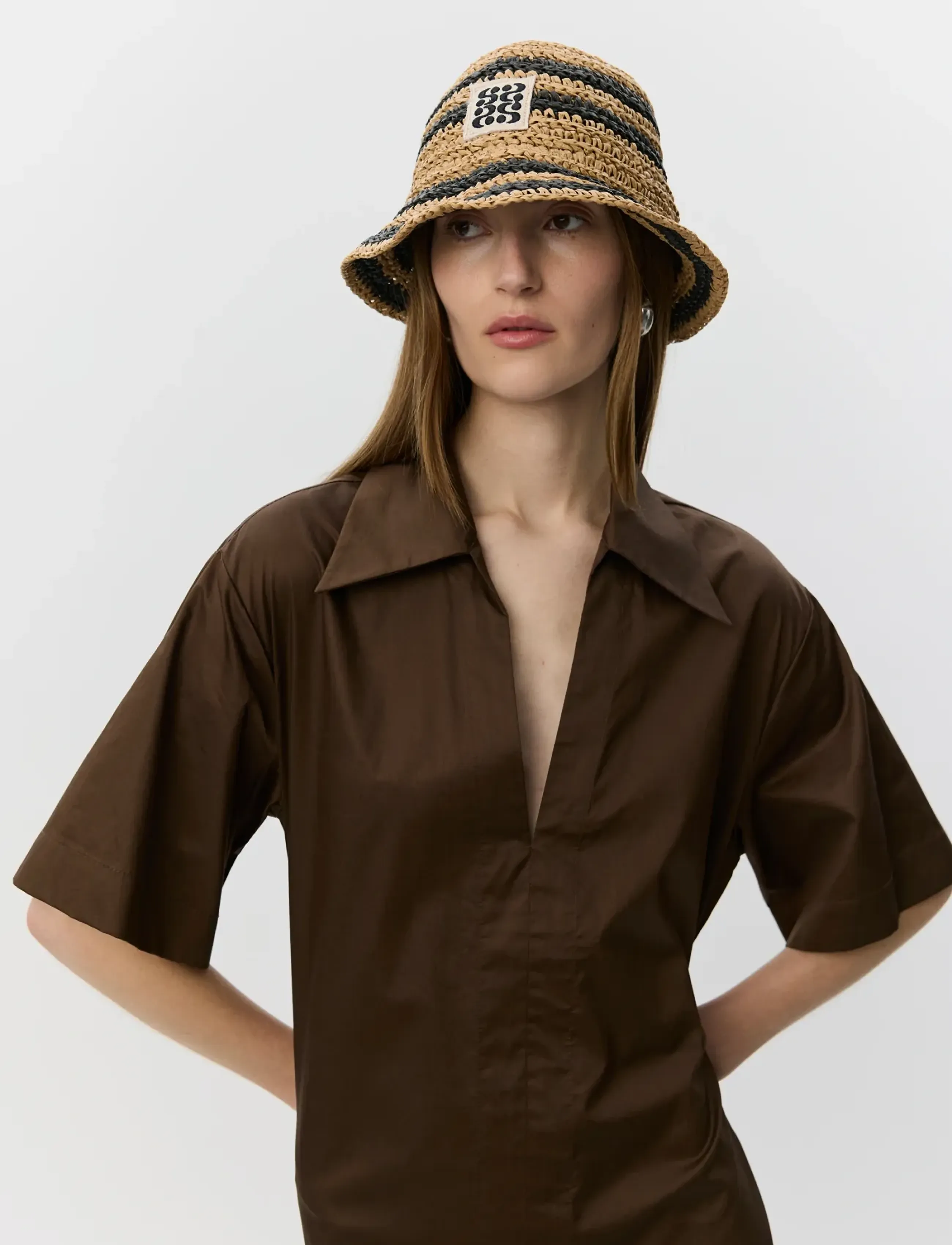 Sofie Schnoor - ASANASW OVERSIZE SHIRT DRESS - sukienki koszulowe - intense brown - 5