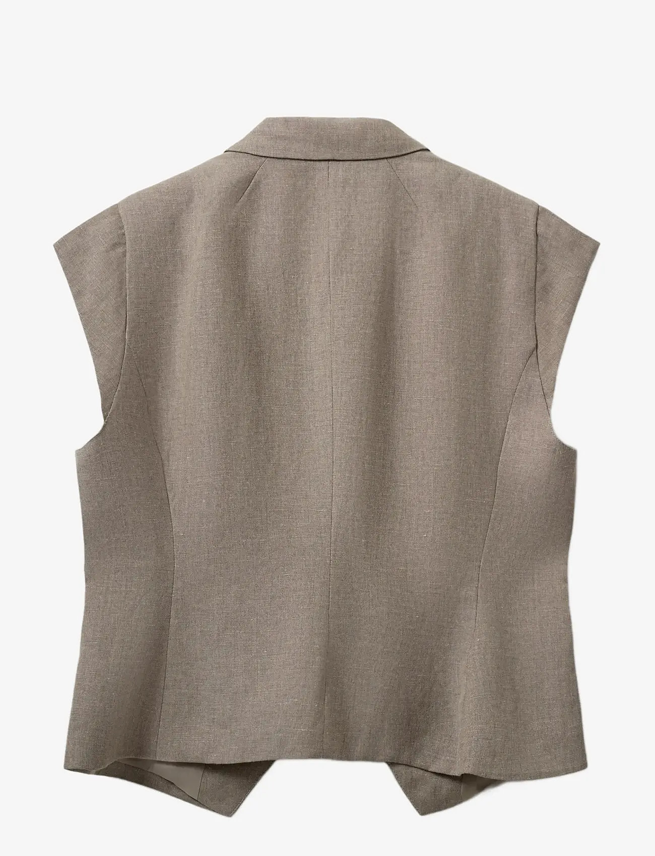 Sofie Schnoor - MAJSESW LINEN MIX CAP SLEEVE BLAZER - westen - dark sand - 2