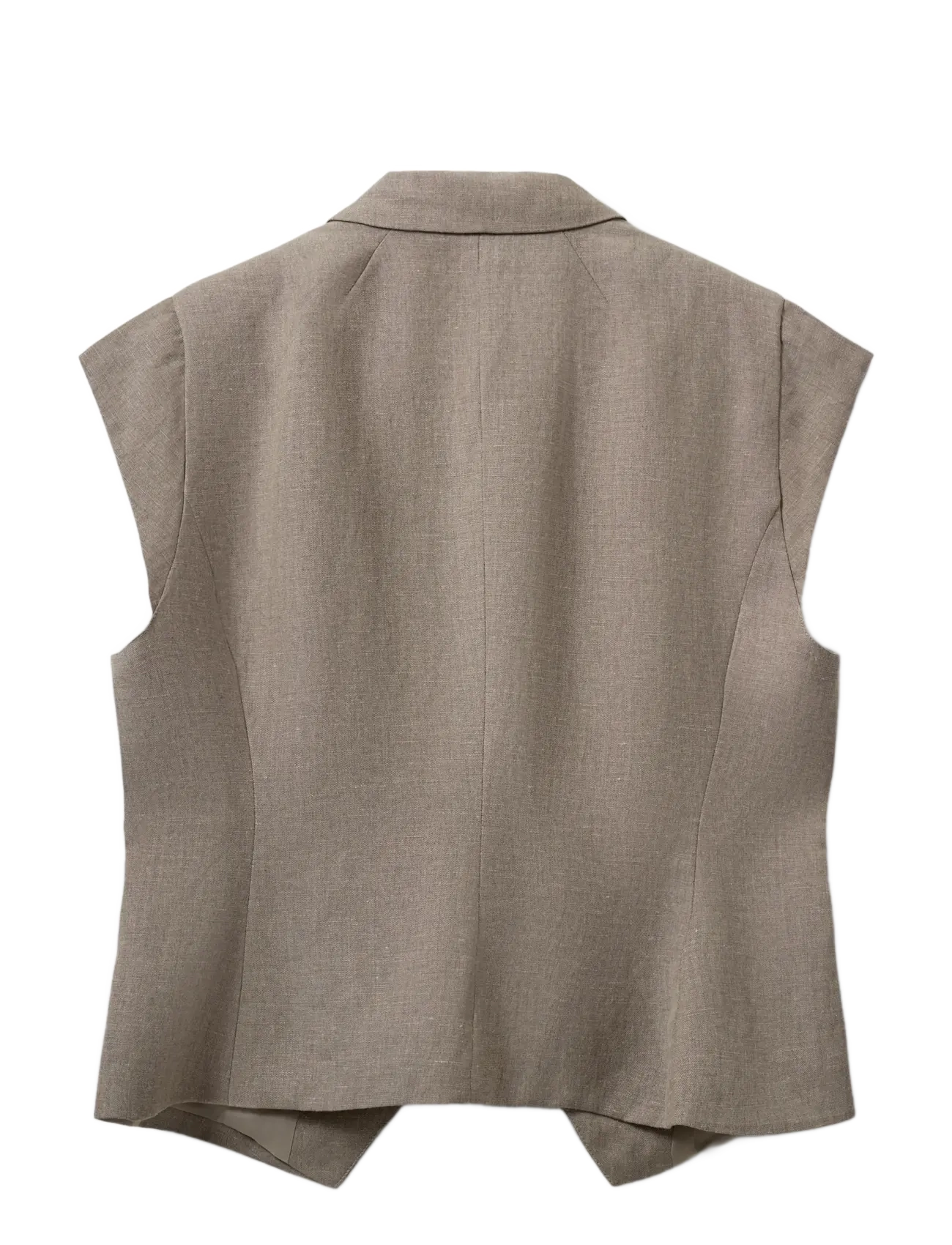 Sofie Schnoor - MAJSESW LINEN MIX CAP SLEEVE BLAZER - pukuliivit - dark sand - 2