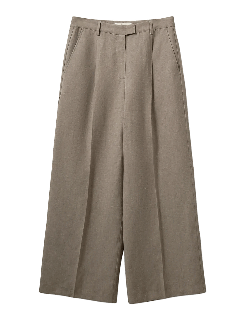 Sofie Schnoor - IZRASW LINEN MIX TROUSERS - hørbukser - dark sand - 1
