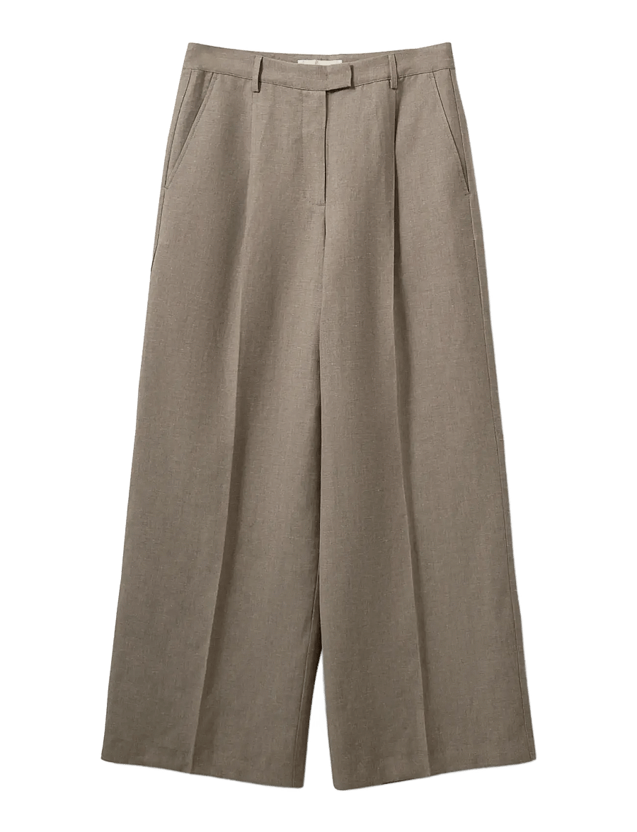 Sofie Schnoor - IZRASW LINEN MIX TROUSERS - hørbukser - dark sand - 1