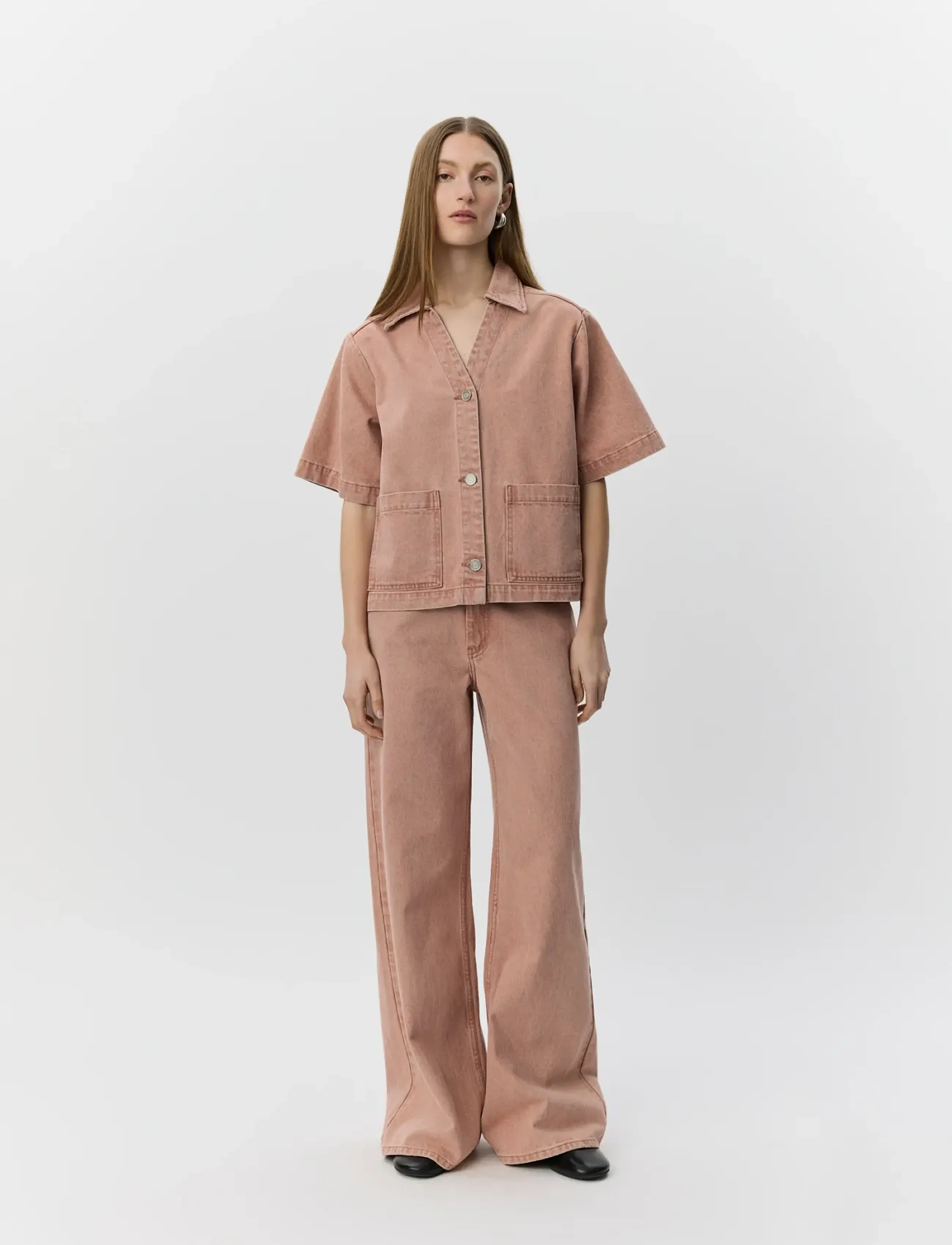 Sofie Schnoor OZZISW WIDE LEG JEANS - Brede jeans - ROSE DENIM / pink/rose