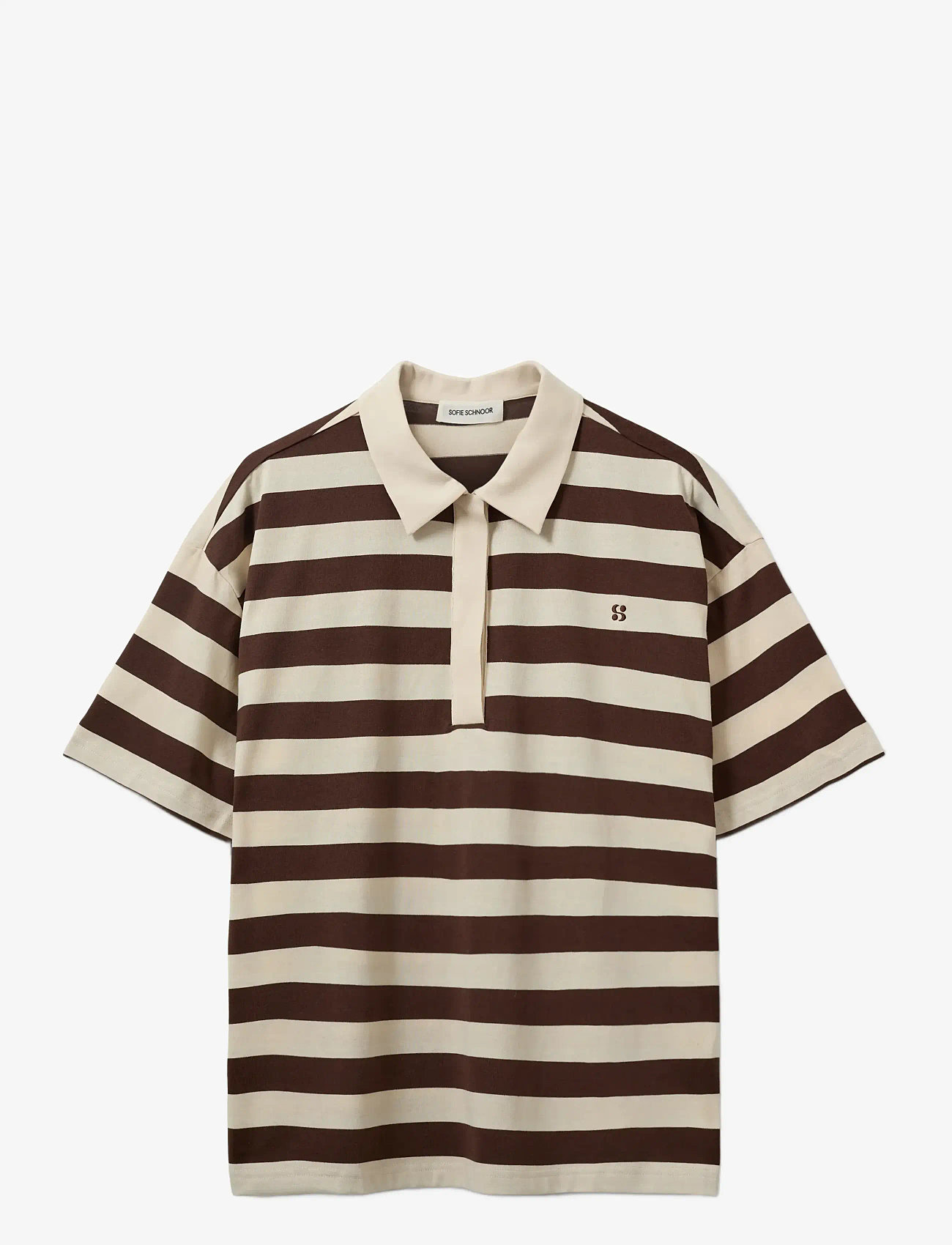 Sofie Schnoor - PILSW OVERSIZE STRIPED POLO SHIRT - off white striped - 1
