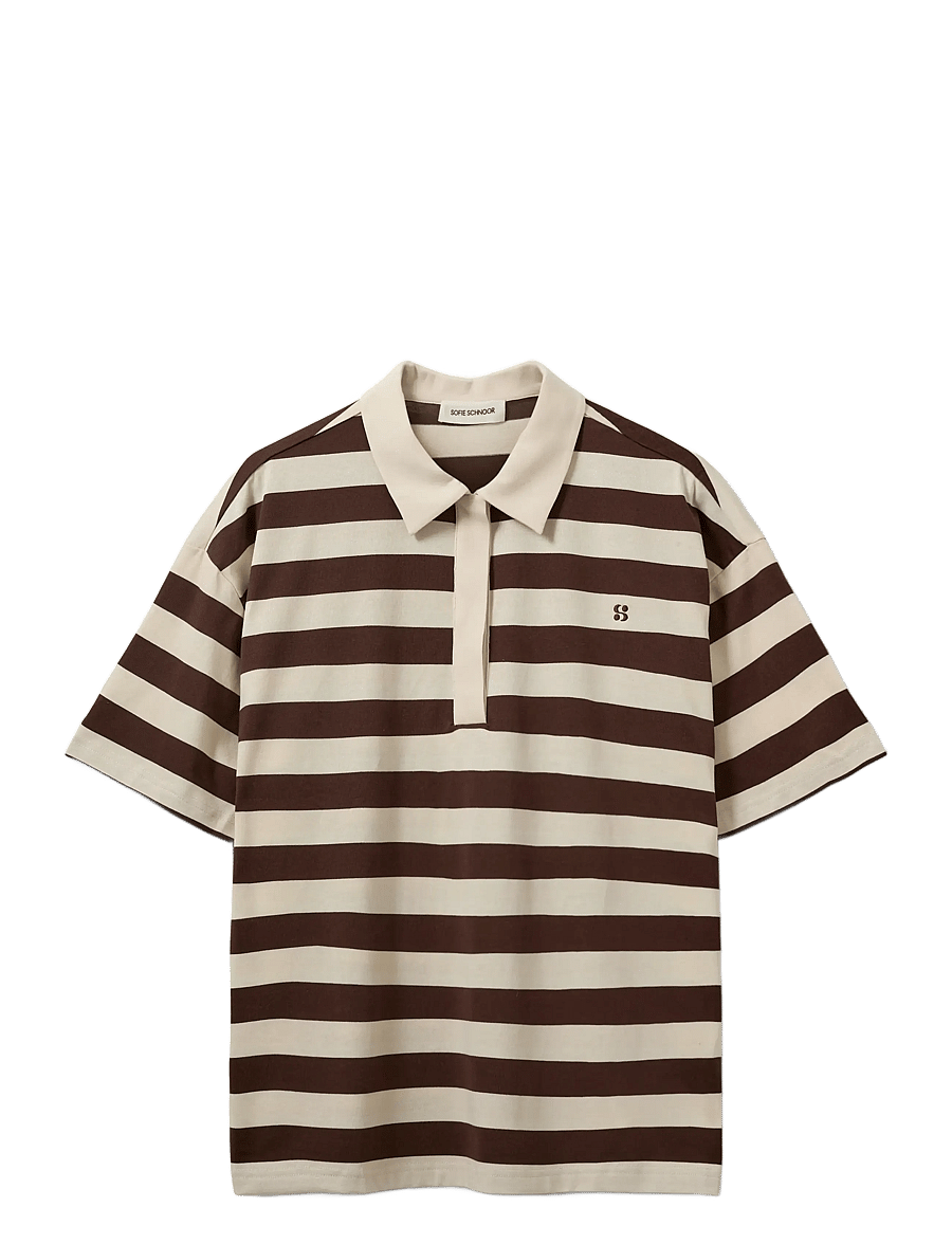Sofie Schnoor - PILSW OVERSIZE STRIPED POLO SHIRT - poloshirts - off white striped - 1