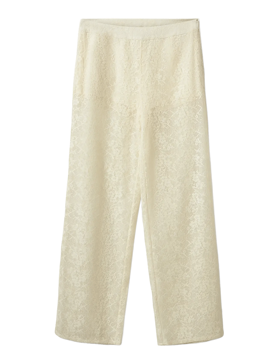Sofie Schnoor - IVYSW CROCHET LACE TROUSERS - spodnie szerokie - cream white - 1
