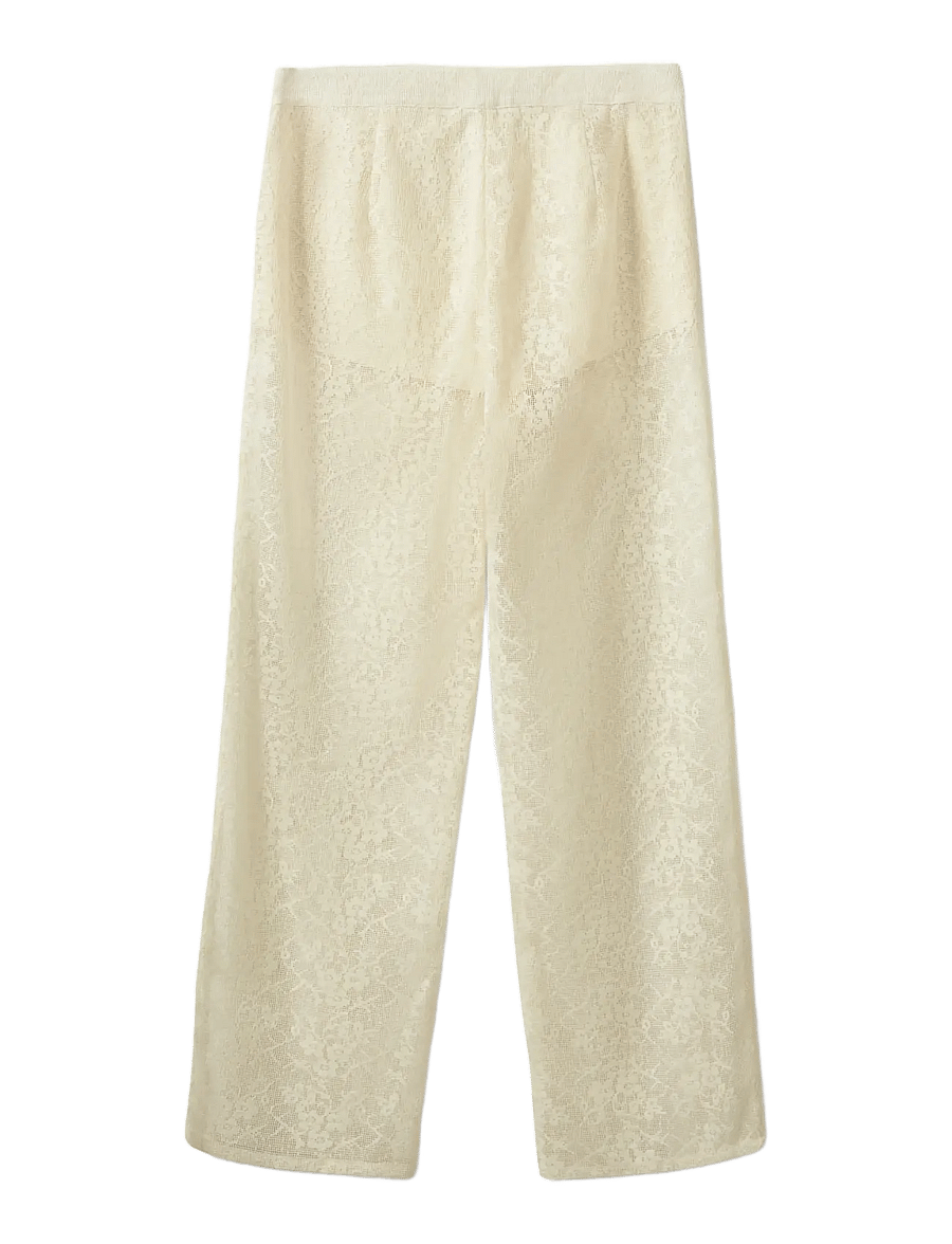Sofie Schnoor - IVYSW CROCHET LACE TROUSERS - spodnie szerokie - cream white - 2