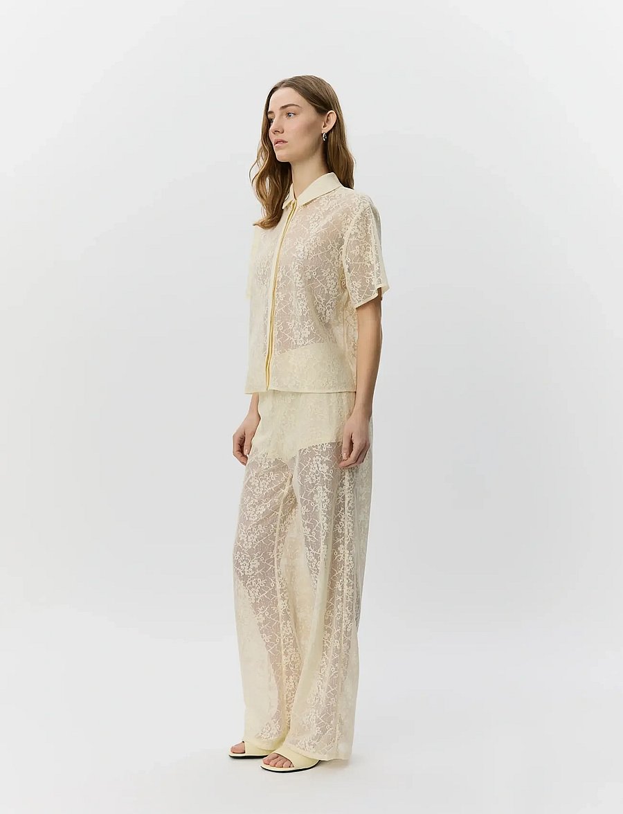 Sofie Schnoor - IVYSW CROCHET LACE TROUSERS - spodnie szerokie - cream white - 3