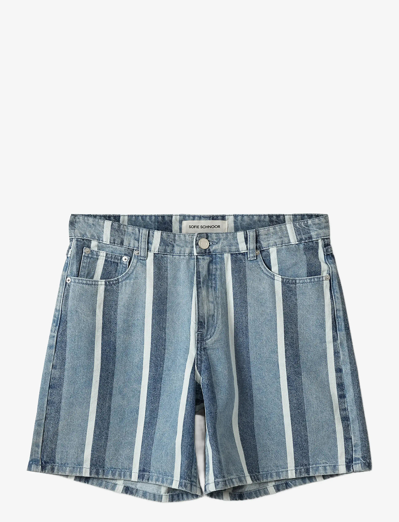 Sofie Schnoor - OZILASW STRIPED DENIM SHORTS - jorts - blue denim stripe - 1