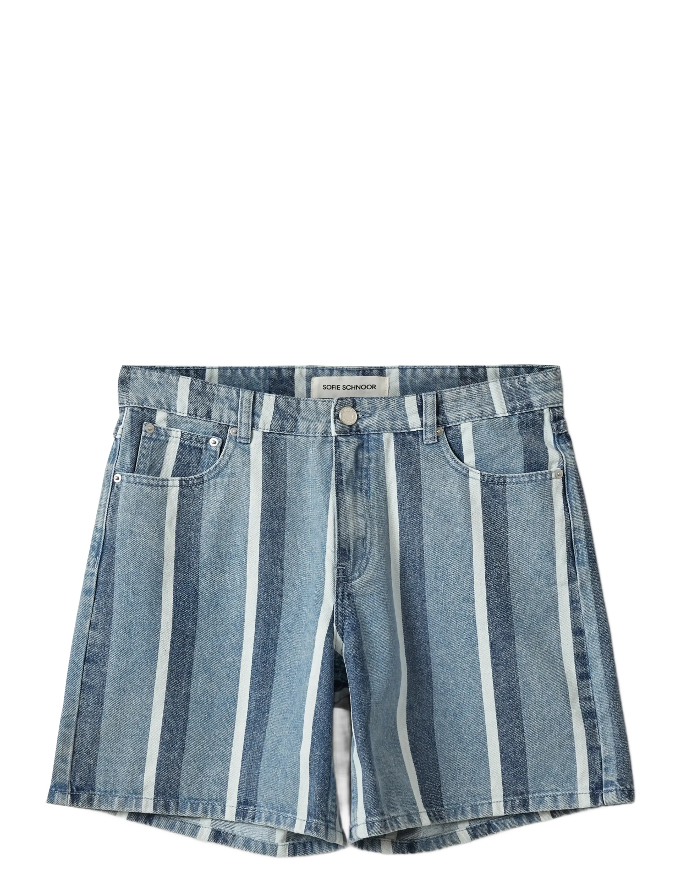 Sofie Schnoor OZILASW STRIPED DENIM SHORTS - Shorts - BLUE DENIM STRIPE / blue