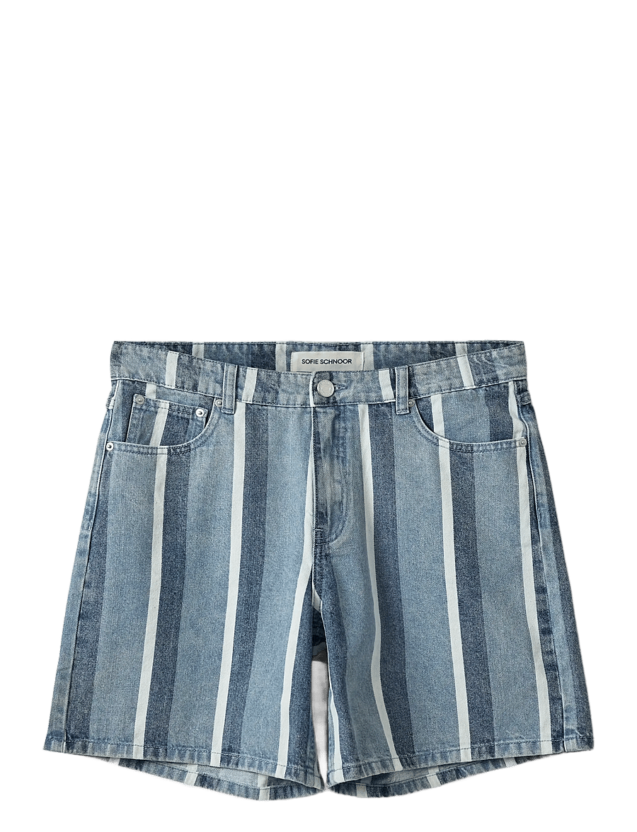Sofie Schnoor - OZILASW STRIPED DENIM SHORTS - jorts - blue denim stripe - 1